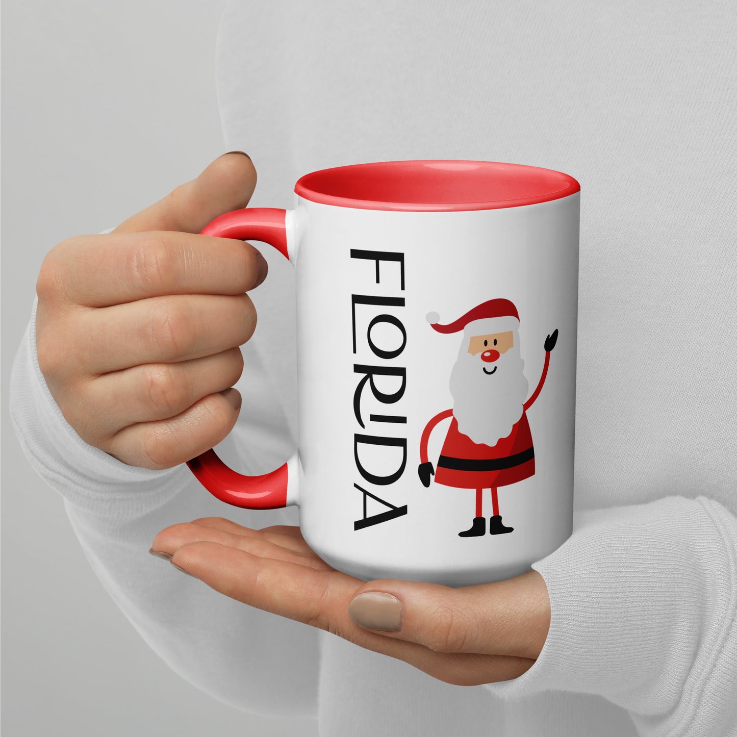 FLORIDA SANTA Mug with Several Colors Inside - Florida SANTA CLAUS Christmas Mugs
