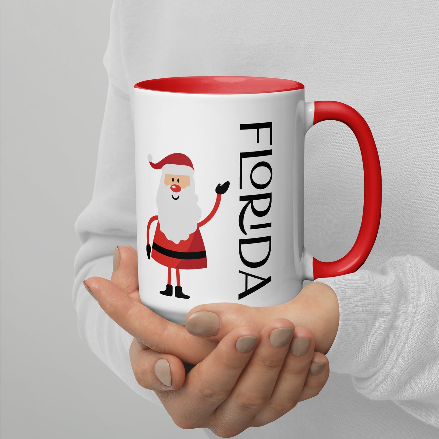 FLORIDA SANTA Mug with Several Colors Inside - Florida SANTA CLAUS Christmas Mugs