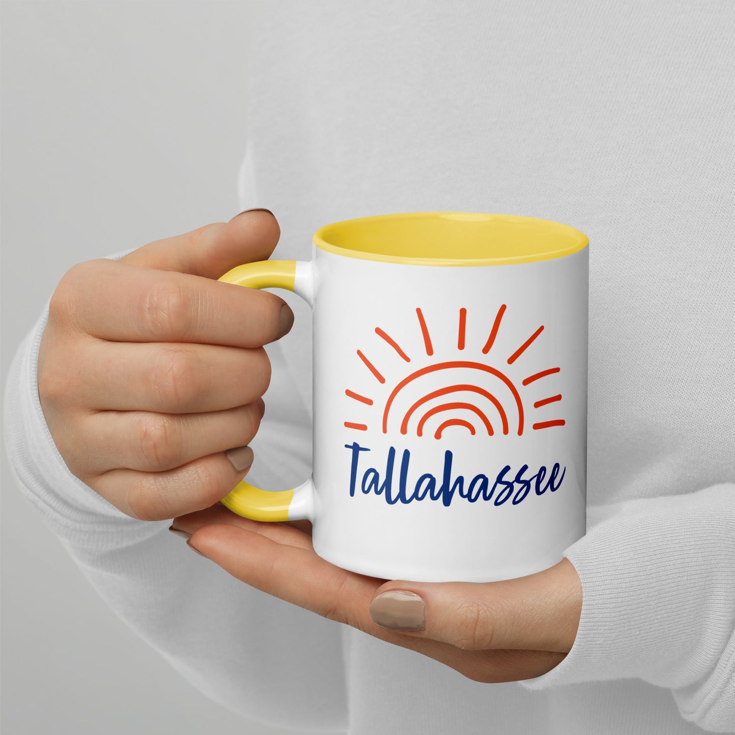 Tallahassee SUNSHINE Mug with Color Inside - Tallahassee Florida Sun Mugs - Tallahassee FL Coffee Mugs