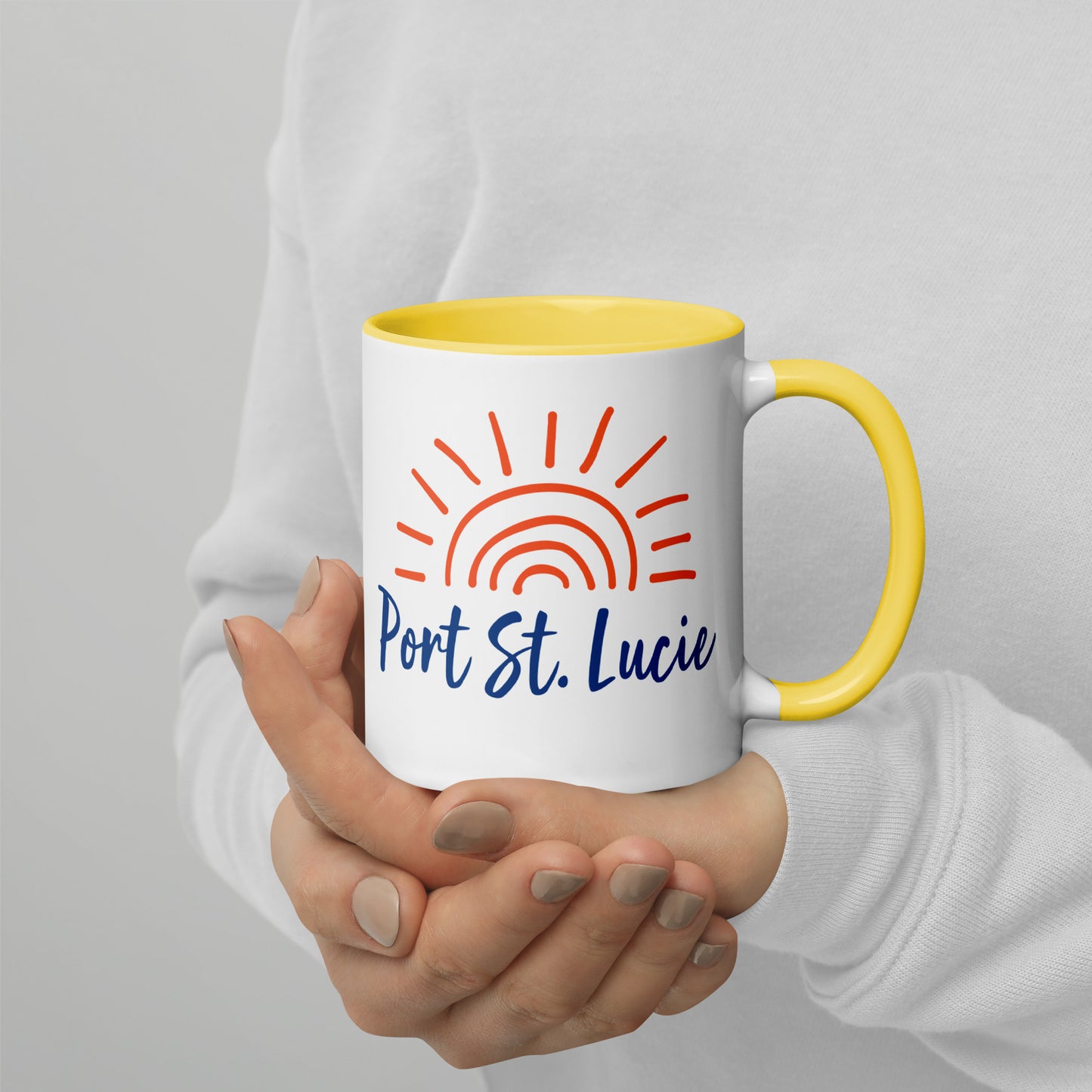 PORT ST. LUCIE SUNSHINE Mug with Color Inside - Port St. Lucie Florida Sun Mugs - Port St. Lucie Coffee Mug