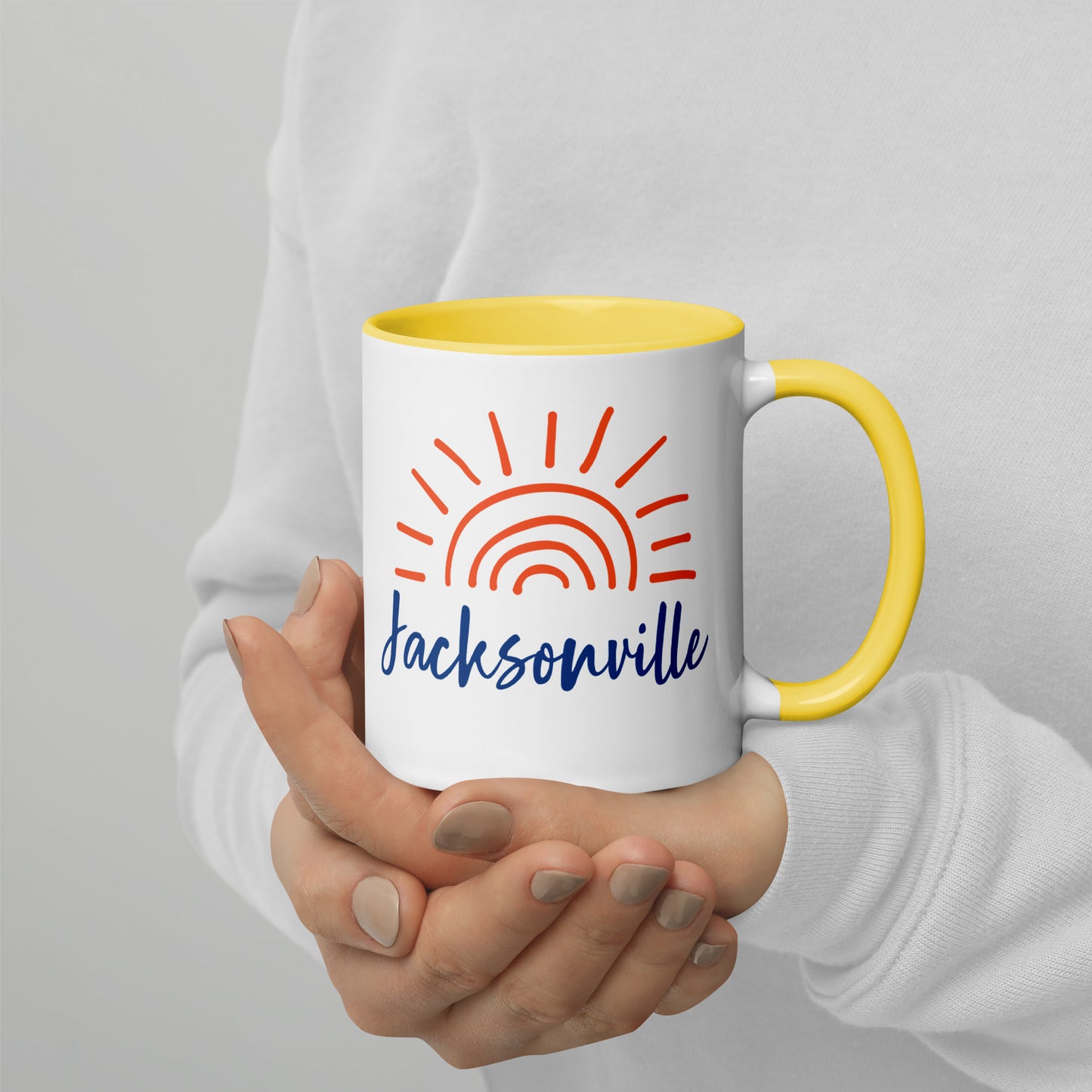 JACKSONVILLE SUNSHINE Mug with Color Inside - Jacksonville Florida Sun Mugs - Jacksonville FL Coffee Mug