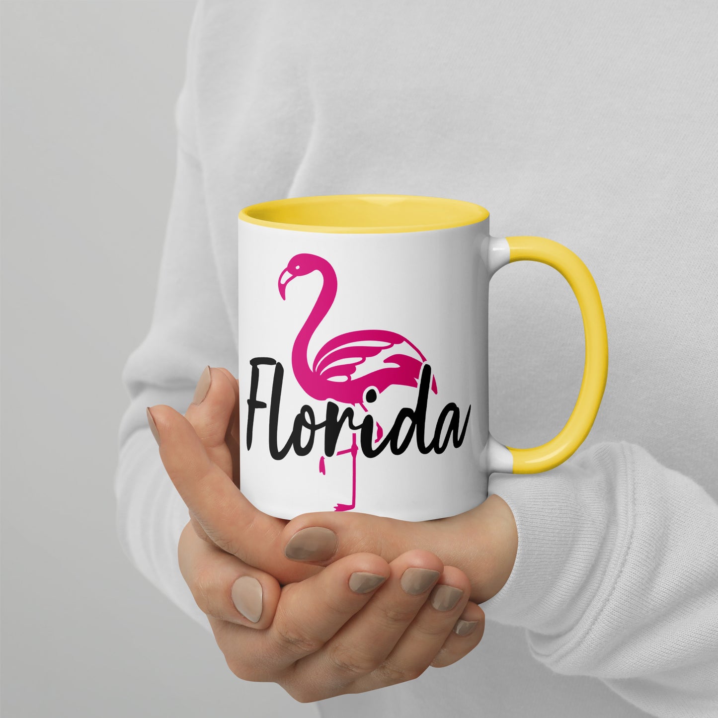 FLORIDA FLAMINGO Mug with Color Inside - Florida Flamingo Mug
