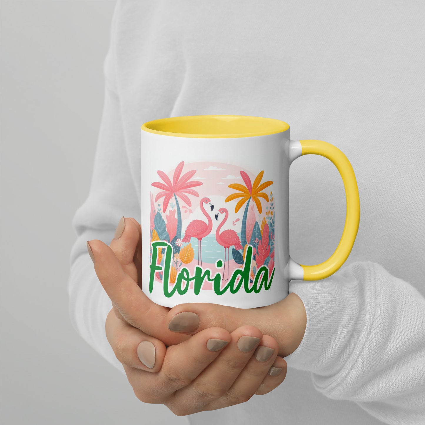 FLORIDA FLAMINGO Mugs - FL Flamingo Coffee Cups V3