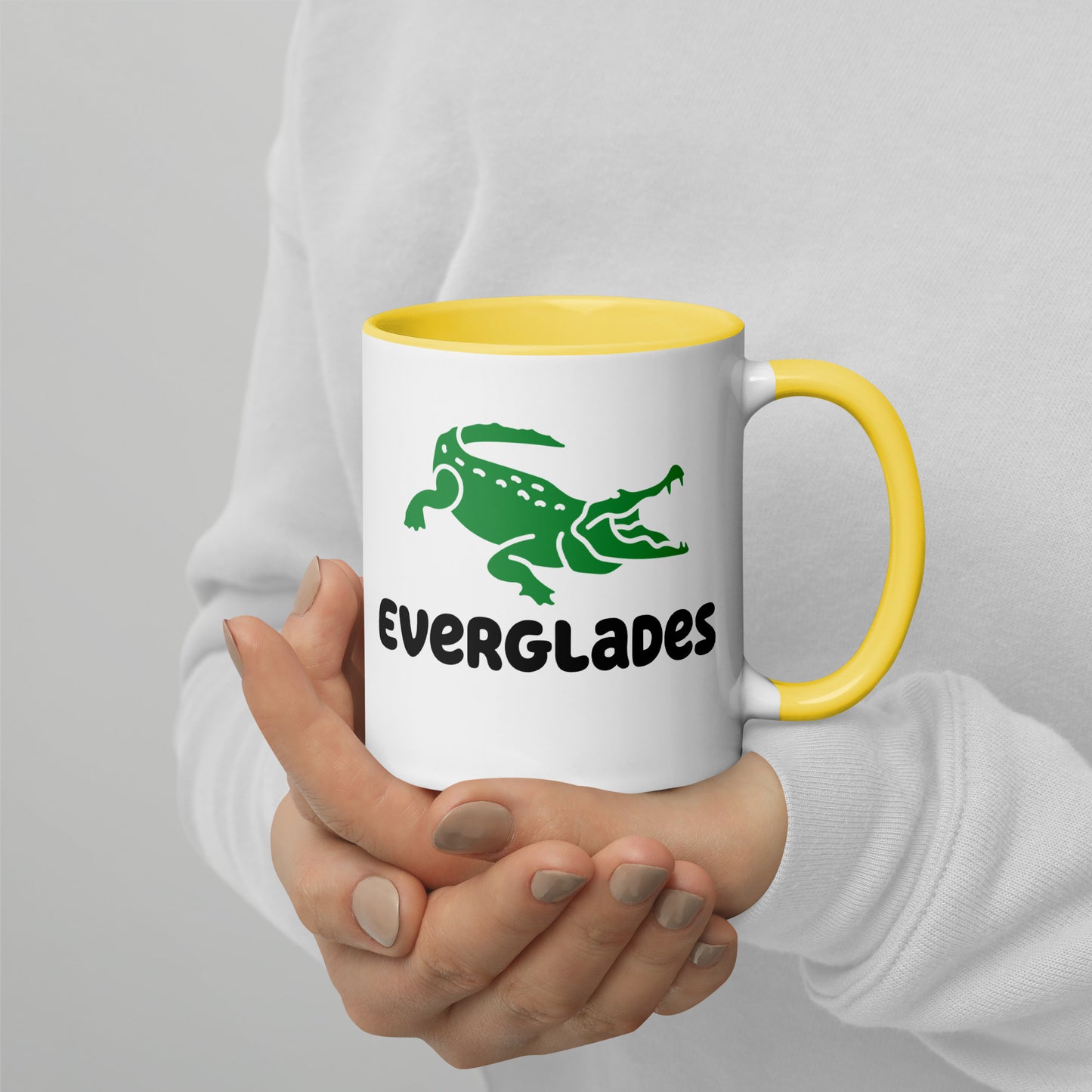 FLORIDA EVERGLADES ALLIGATOR Mug with Color Inside - Florida Alligator Mugs V2