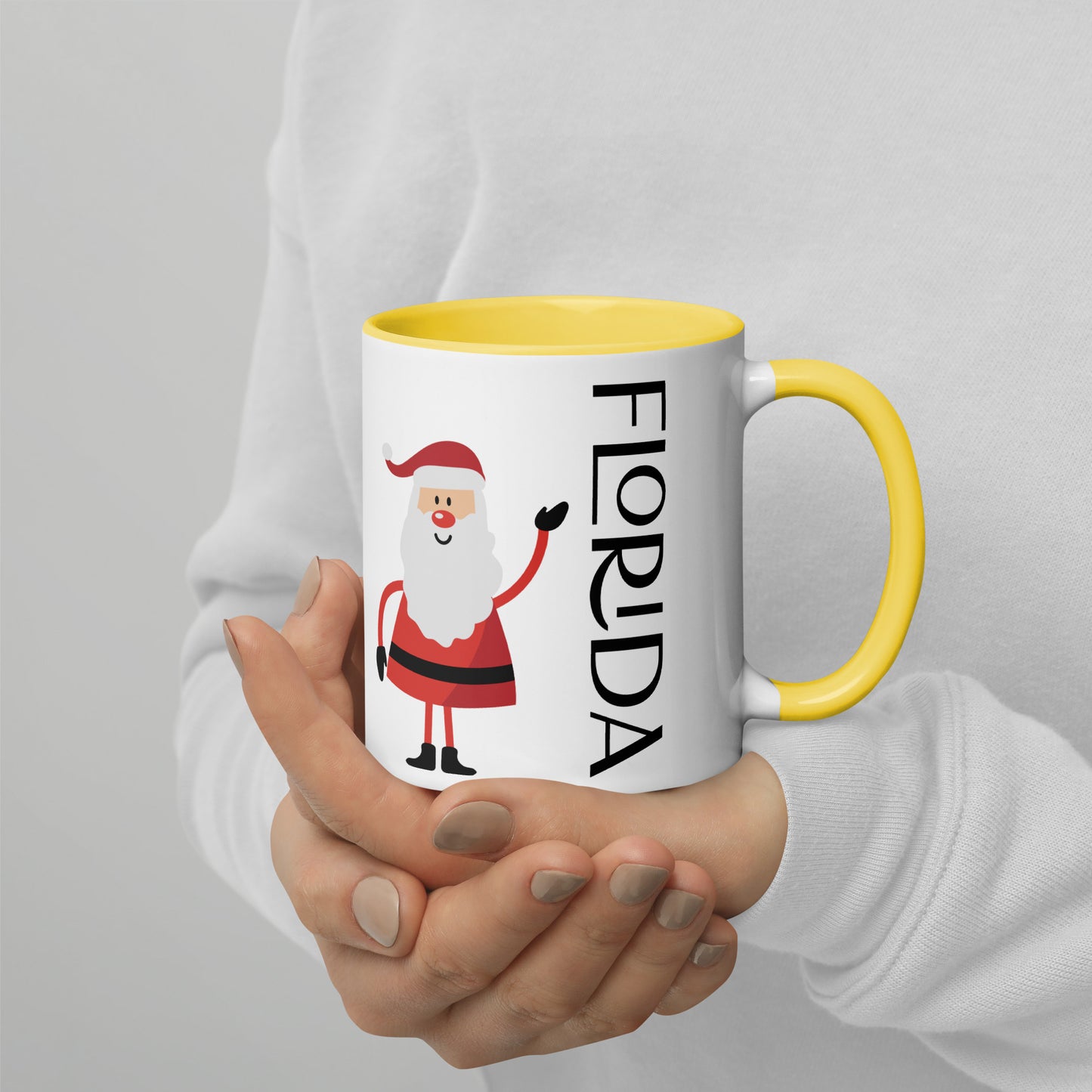 FLORIDA SANTA Mug with Several Colors Inside - Florida SANTA CLAUS Christmas Mugs