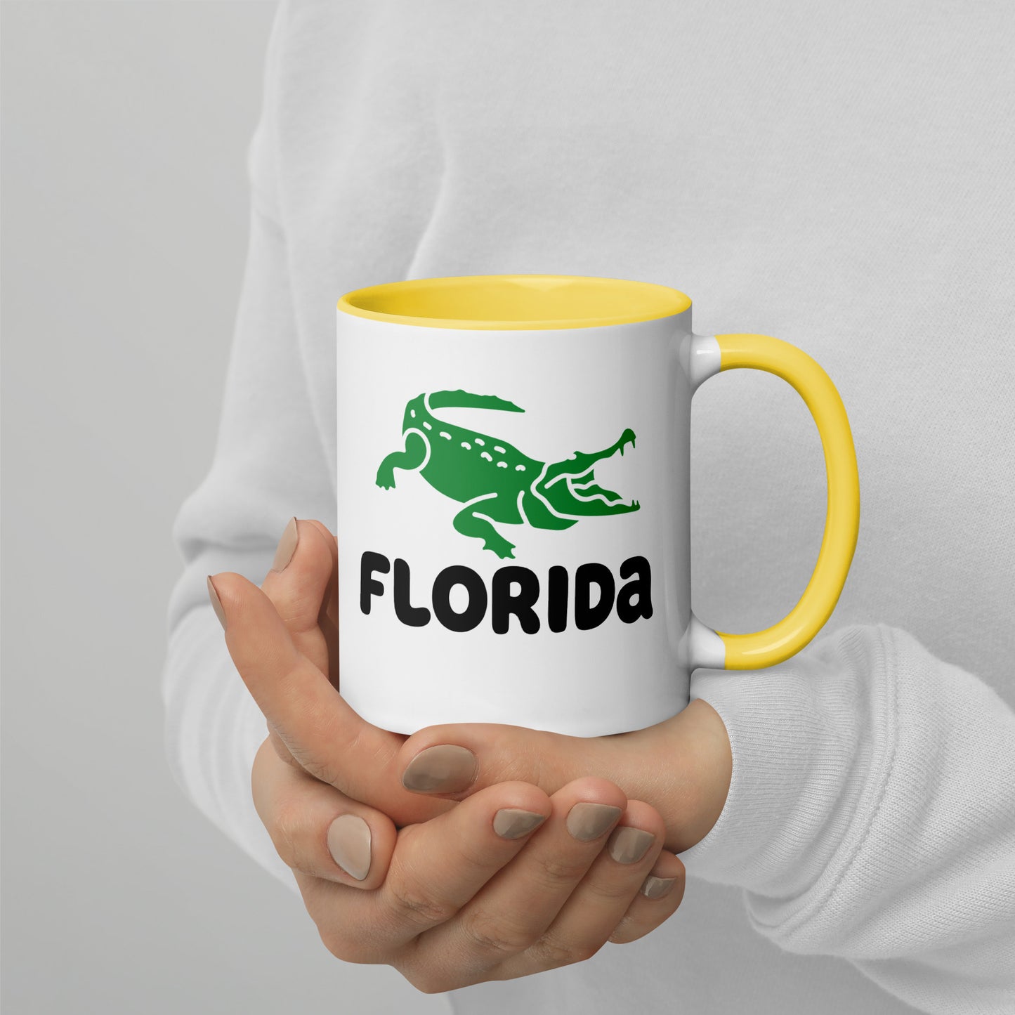 FLORIDA Mug with Color Inside - Florida Alligator Mug V2