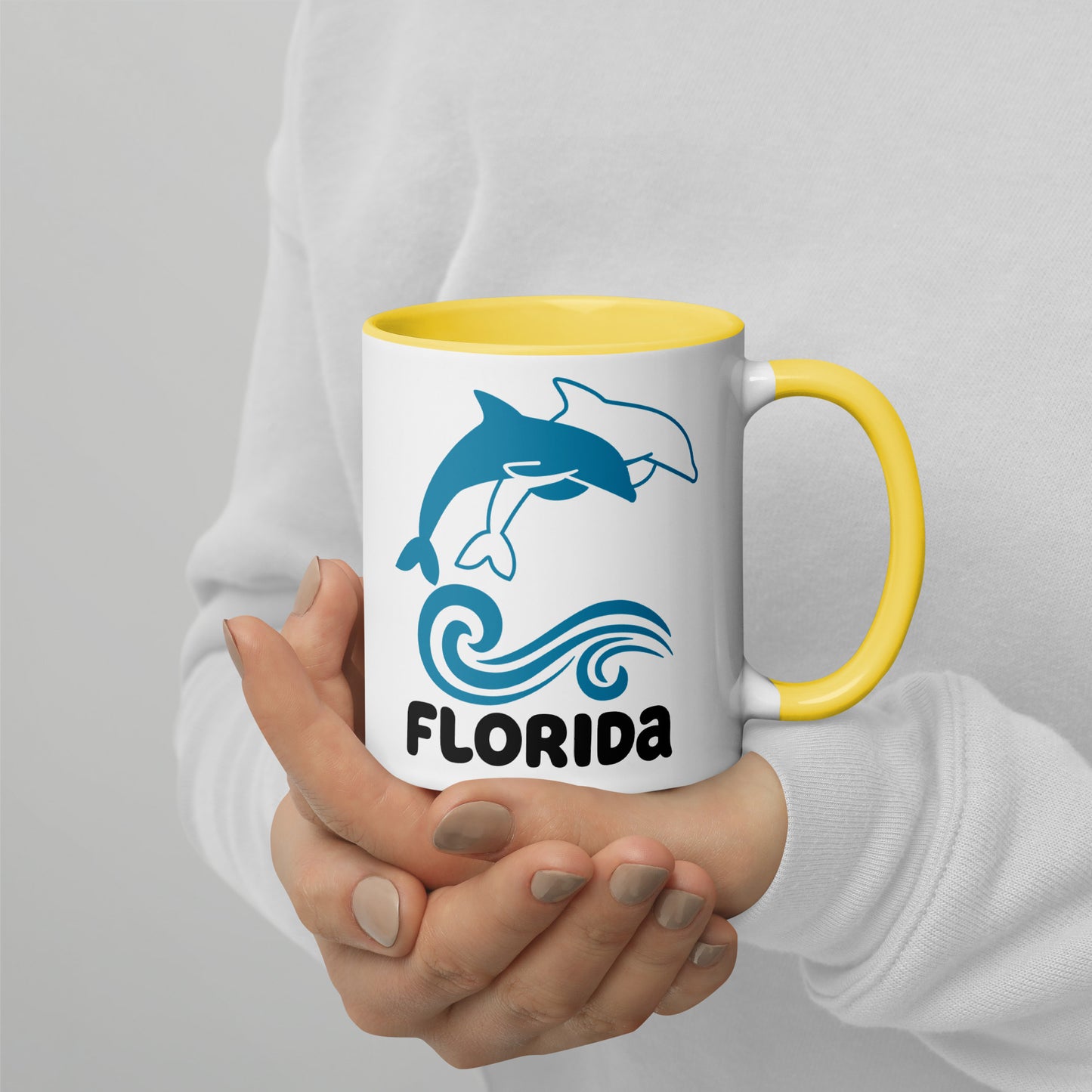 FLORIDA DOLPHINS Mug with Color Inside - Florida Dolphin Mugs