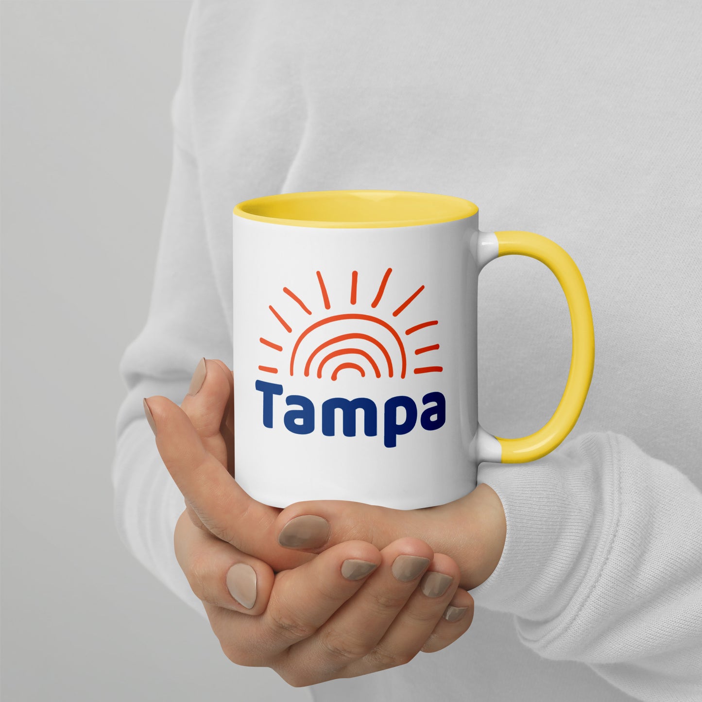 TAMPA SUNSHINE Mug with Color Inside - Florida Sun Mugs - Tampa FL Mugs