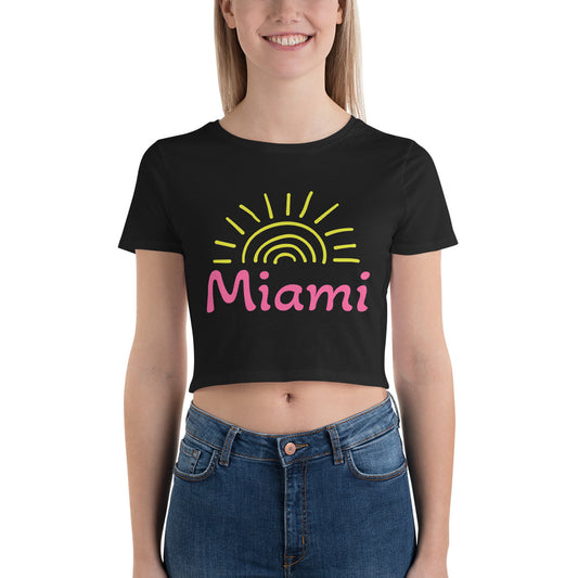 MIAMI W/ SUN CROP TEE - FLORIDA Women's Crop Top