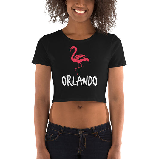ORLANDO FLORIDA FLAMINGO CROP TEE - Orlando Florida Women's Crop Tee