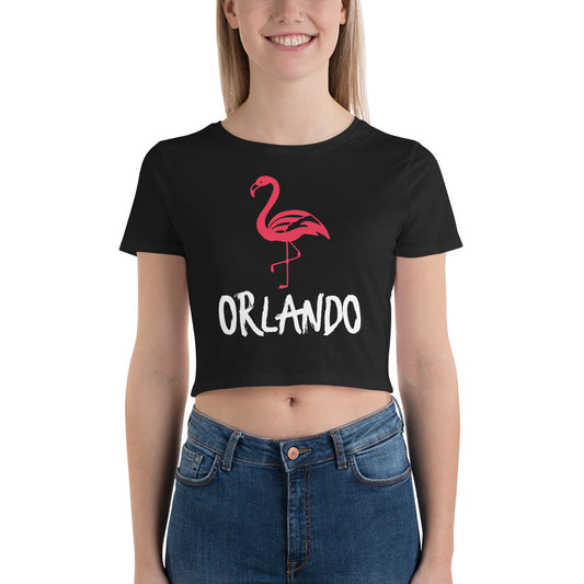 ORLANDO FLORIDA FLAMINGO CROP TEE - Orlando Florida Women's Crop Tee