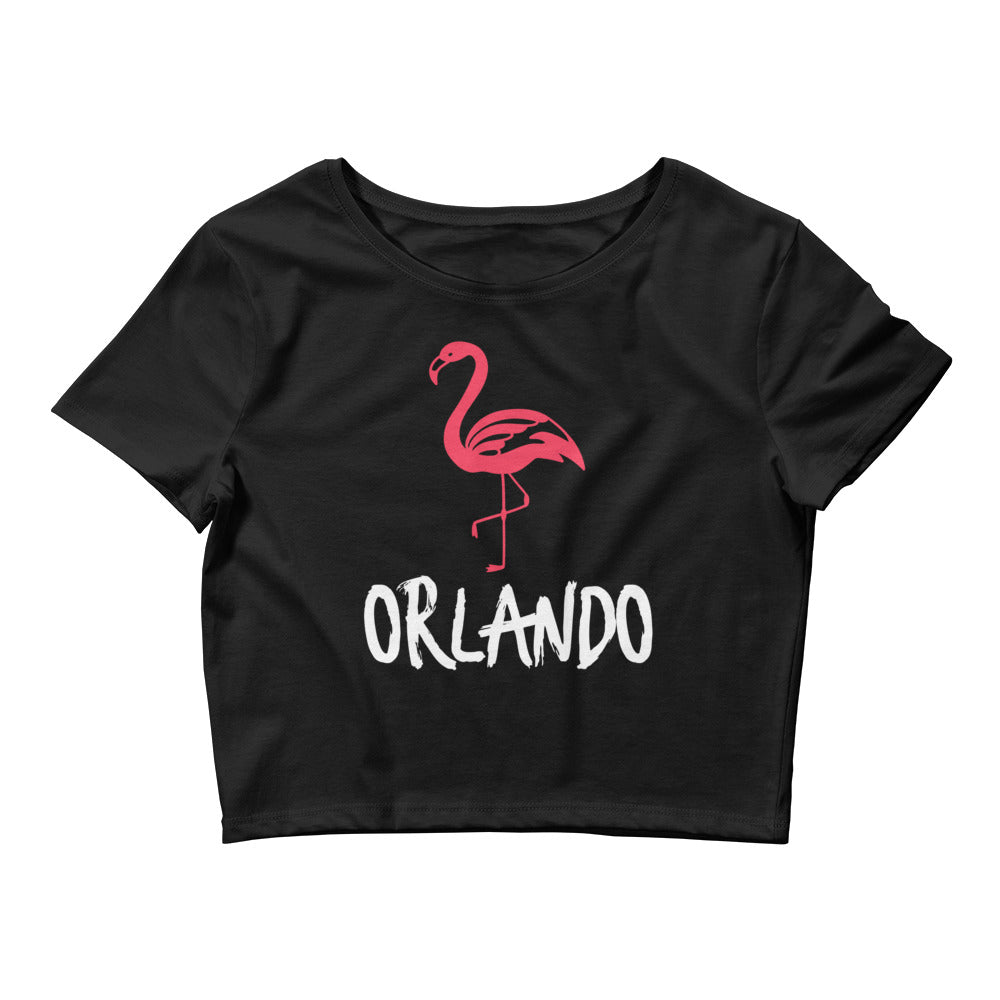 ORLANDO FLORIDA FLAMINGO CROP TEE - Orlando Florida Women's Crop Tee