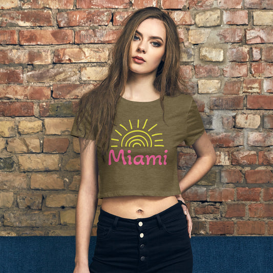 MIAMI W/ SUN CROP TEE - FLORIDA Women's Crop Top