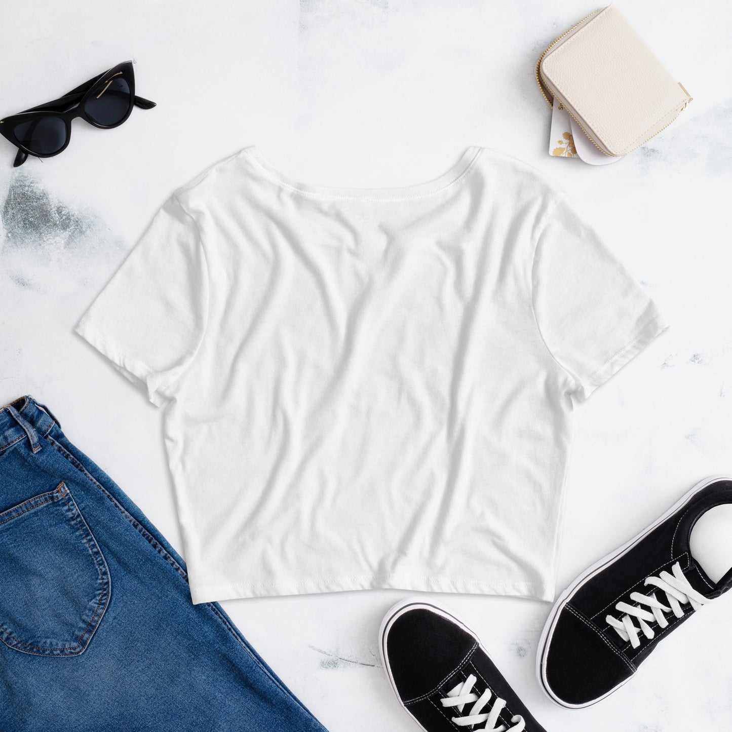 I LOVE ST. PETE (WHITE) - SAINT PETERSBURG FLORIDA Women's Crop Tee - Bella + Canvas 6681