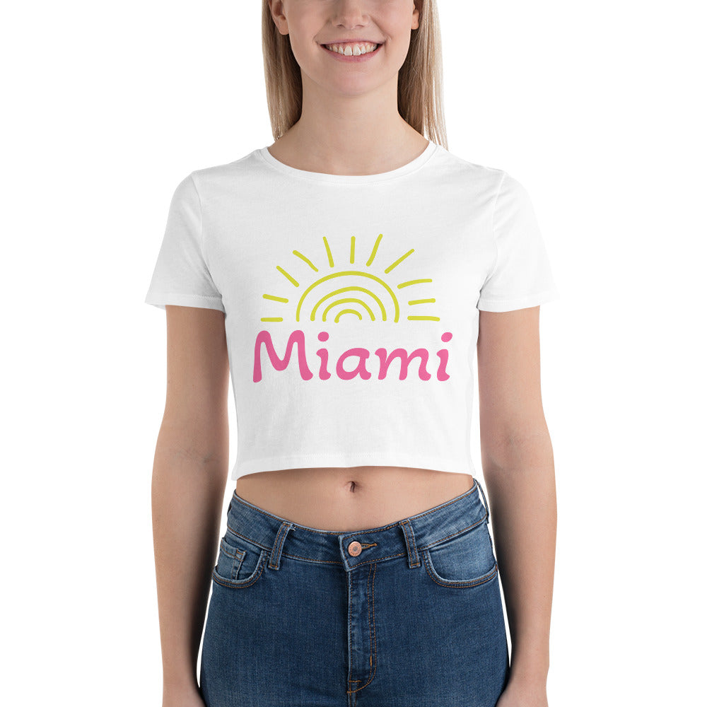 MIAMI W/ SUN CROP TEE - FLORIDA Women's Crop Top