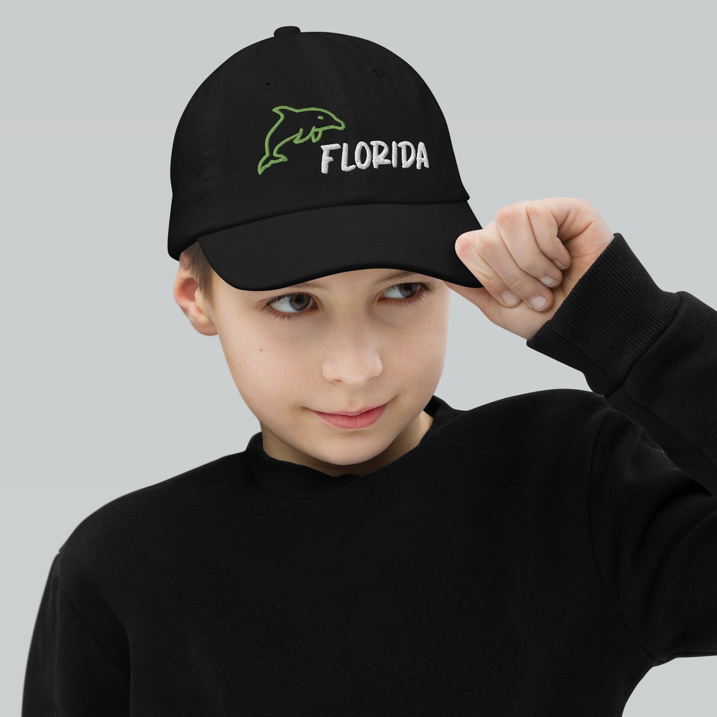 FLORIDA YOUTH BASEBALL HAT W/ DOLPHIN - Youth / Kids / Child Baseball Cap