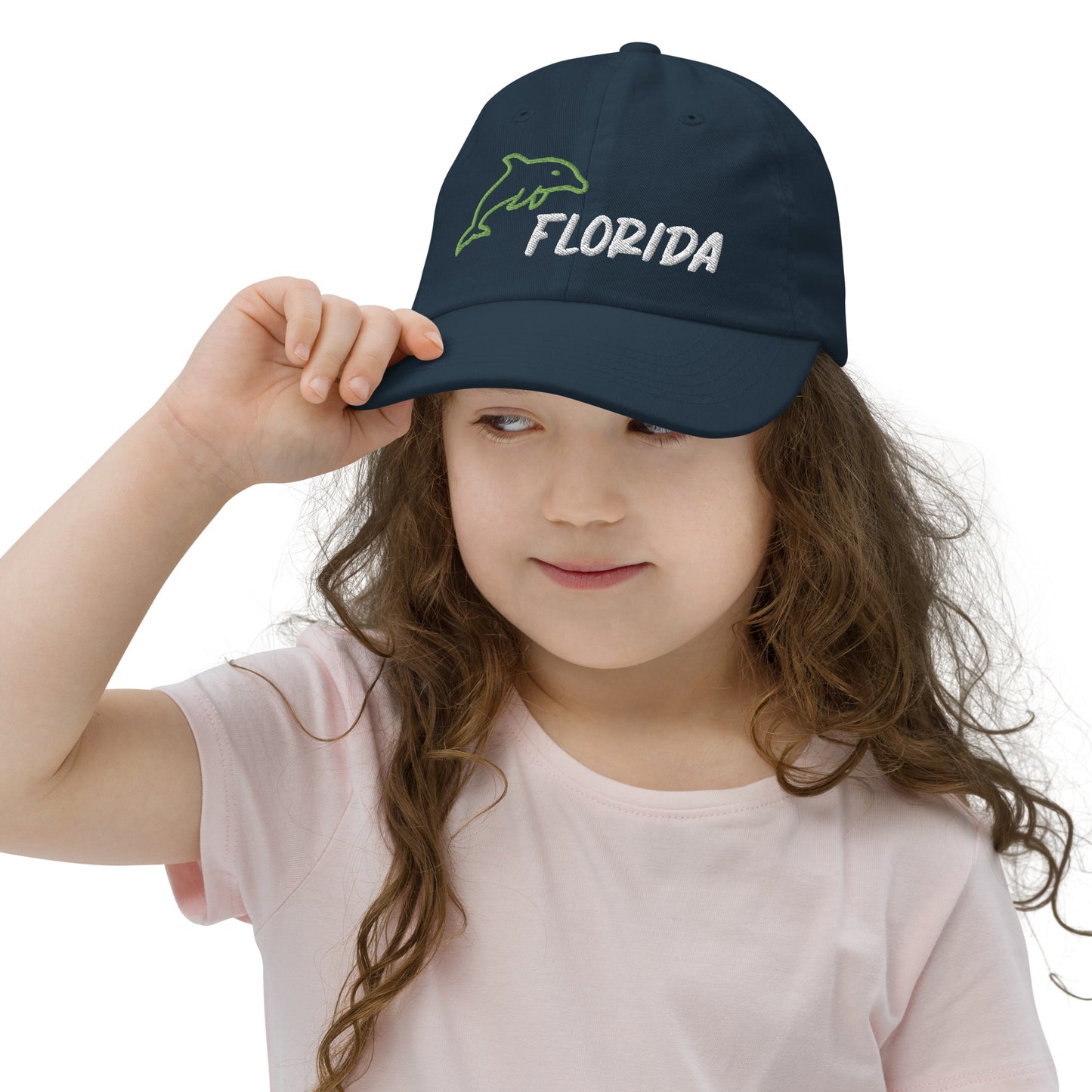 FLORIDA YOUTH BASEBALL HAT W/ DOLPHIN - Youth / Kids / Child Baseball Cap