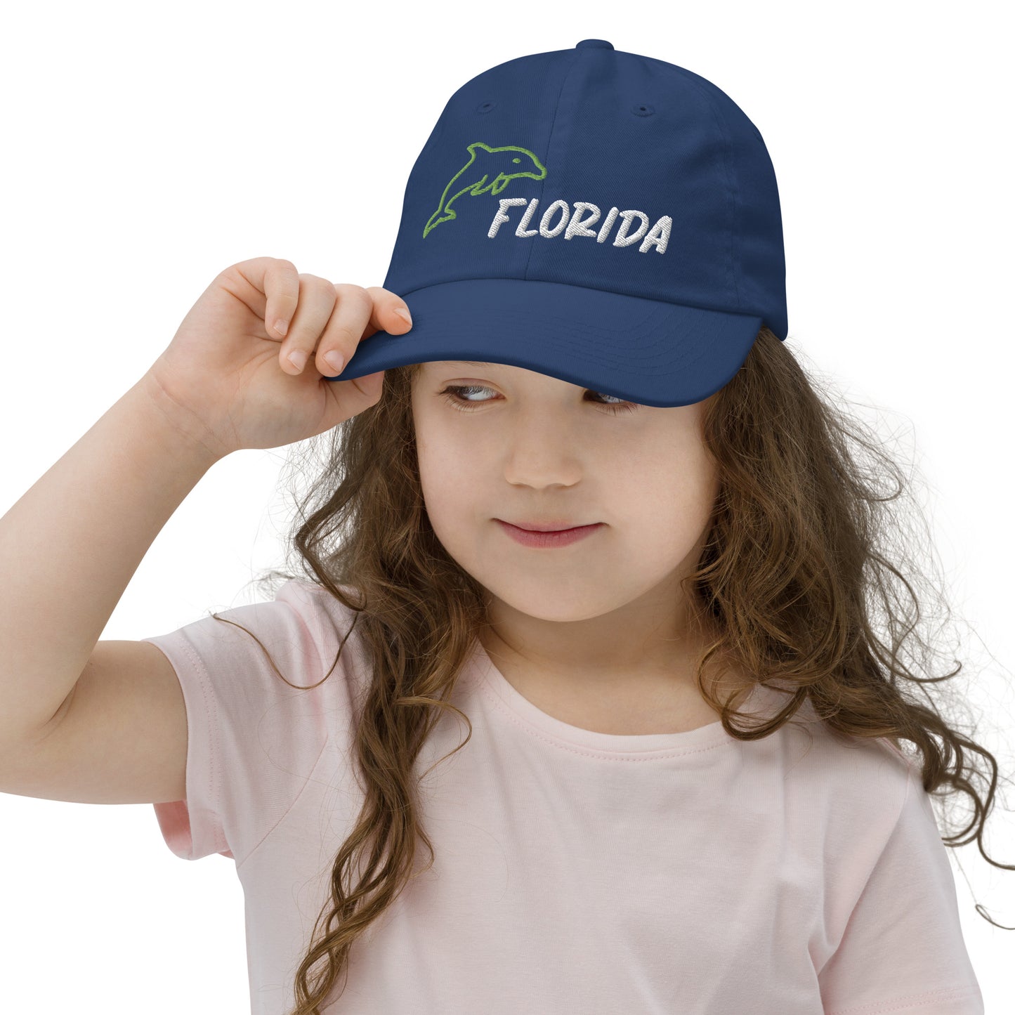 FLORIDA YOUTH BASEBALL HAT W/ DOLPHIN - Youth / Kids / Child Baseball Cap
