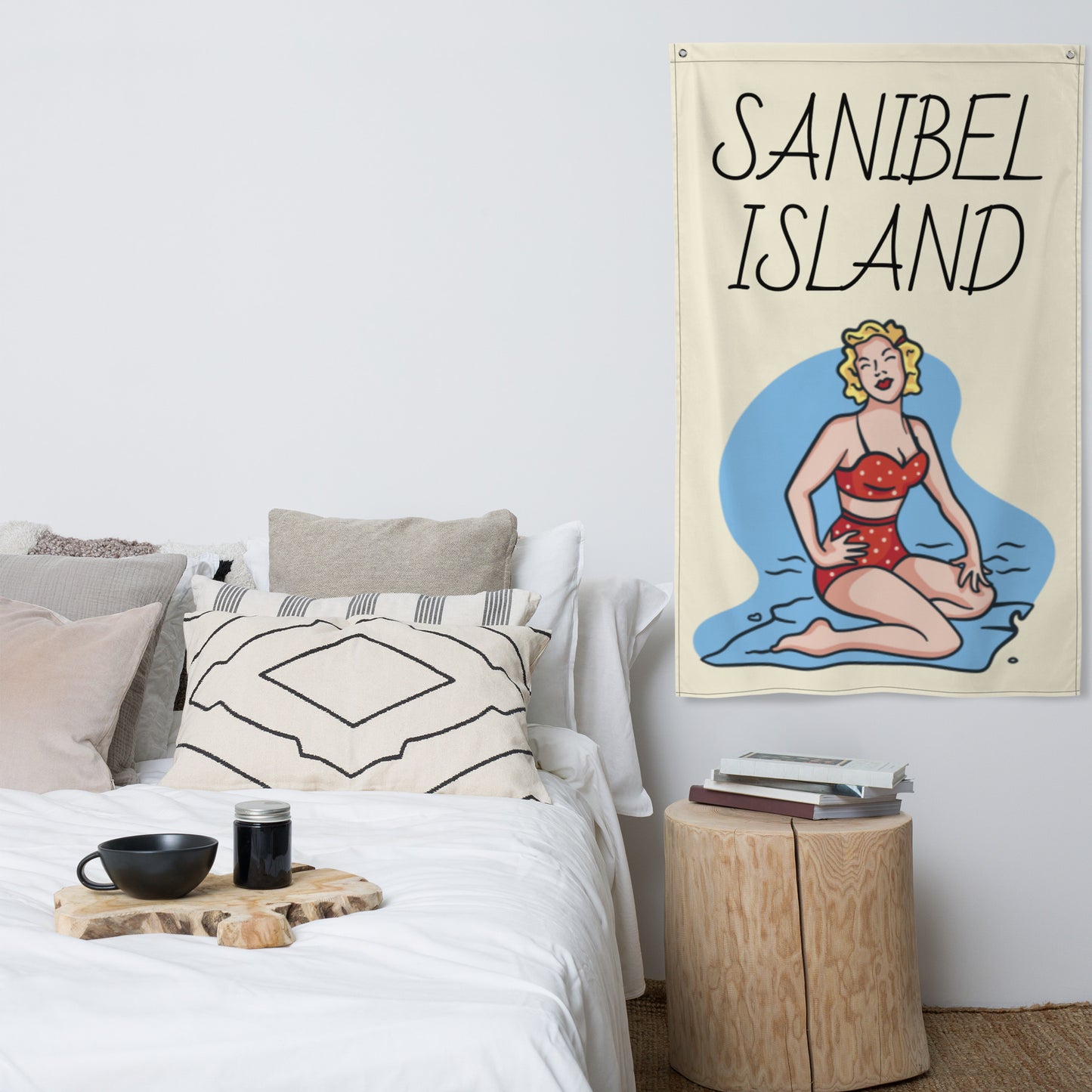SANIBEL ISLAND FLORIDA Flag - CUSTOM BEACH SCENE
