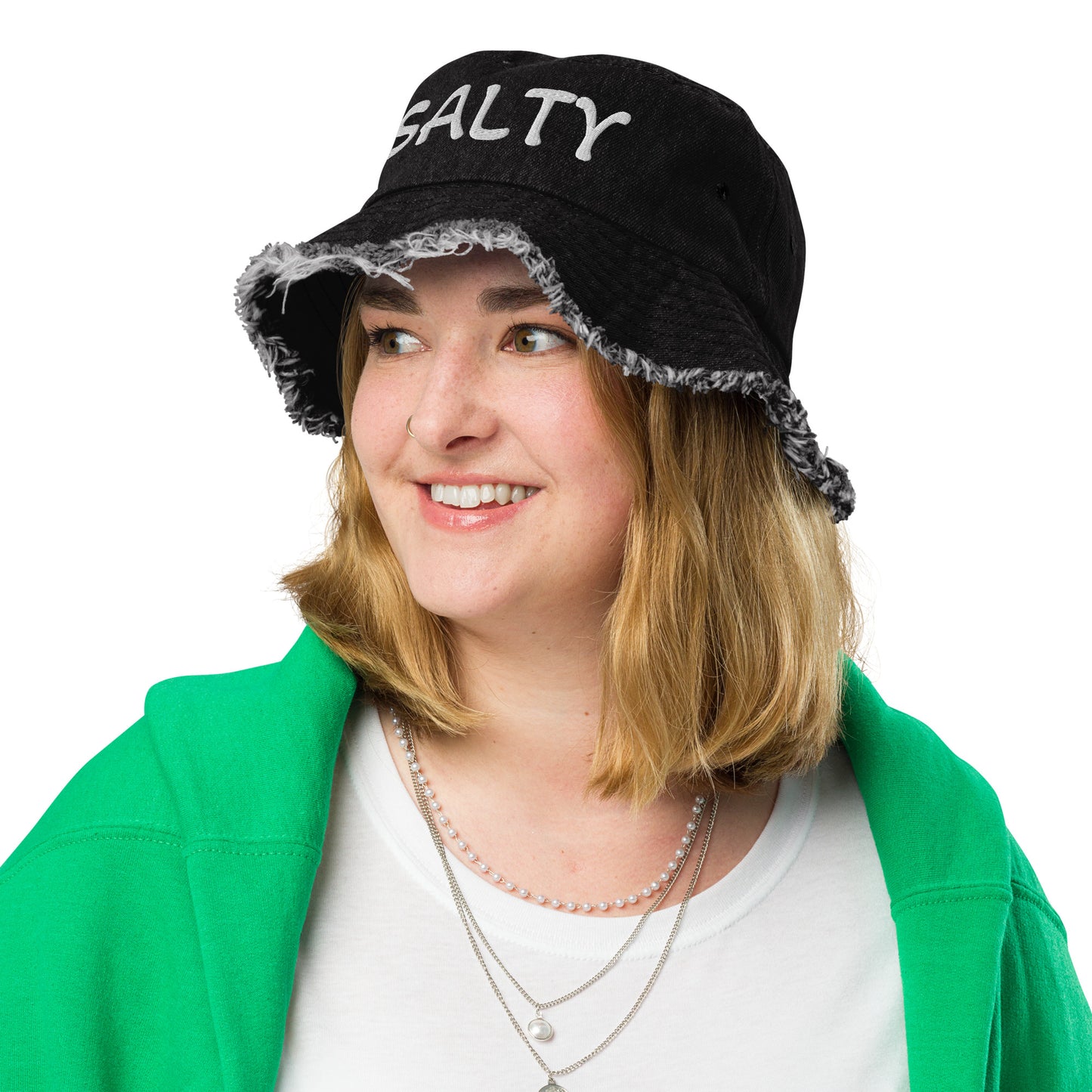 SALTY - Distressed denim bucket hat - Florida Salty