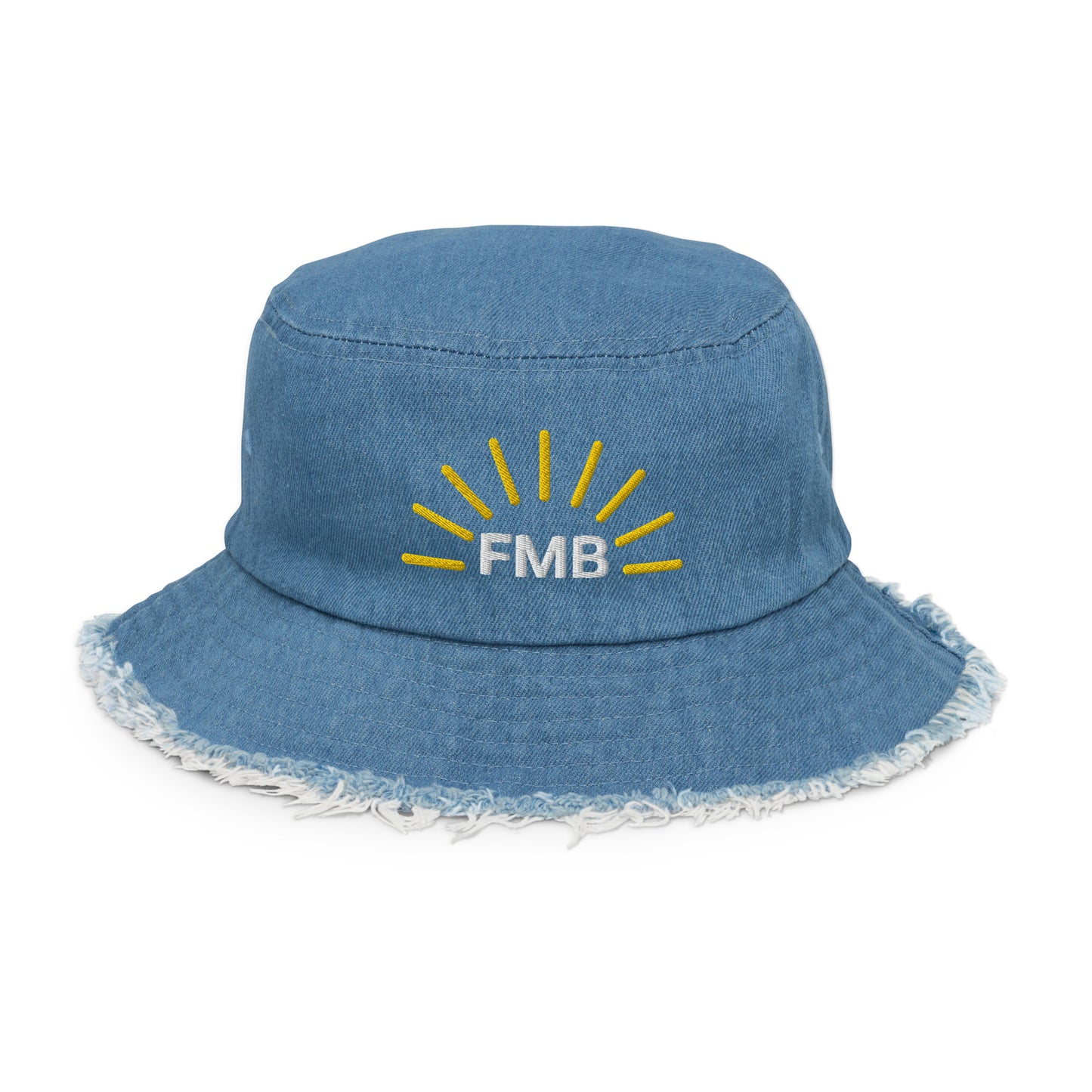 FORT MYERS BEACH "FMB" - Florida Distressed denim bucket hat