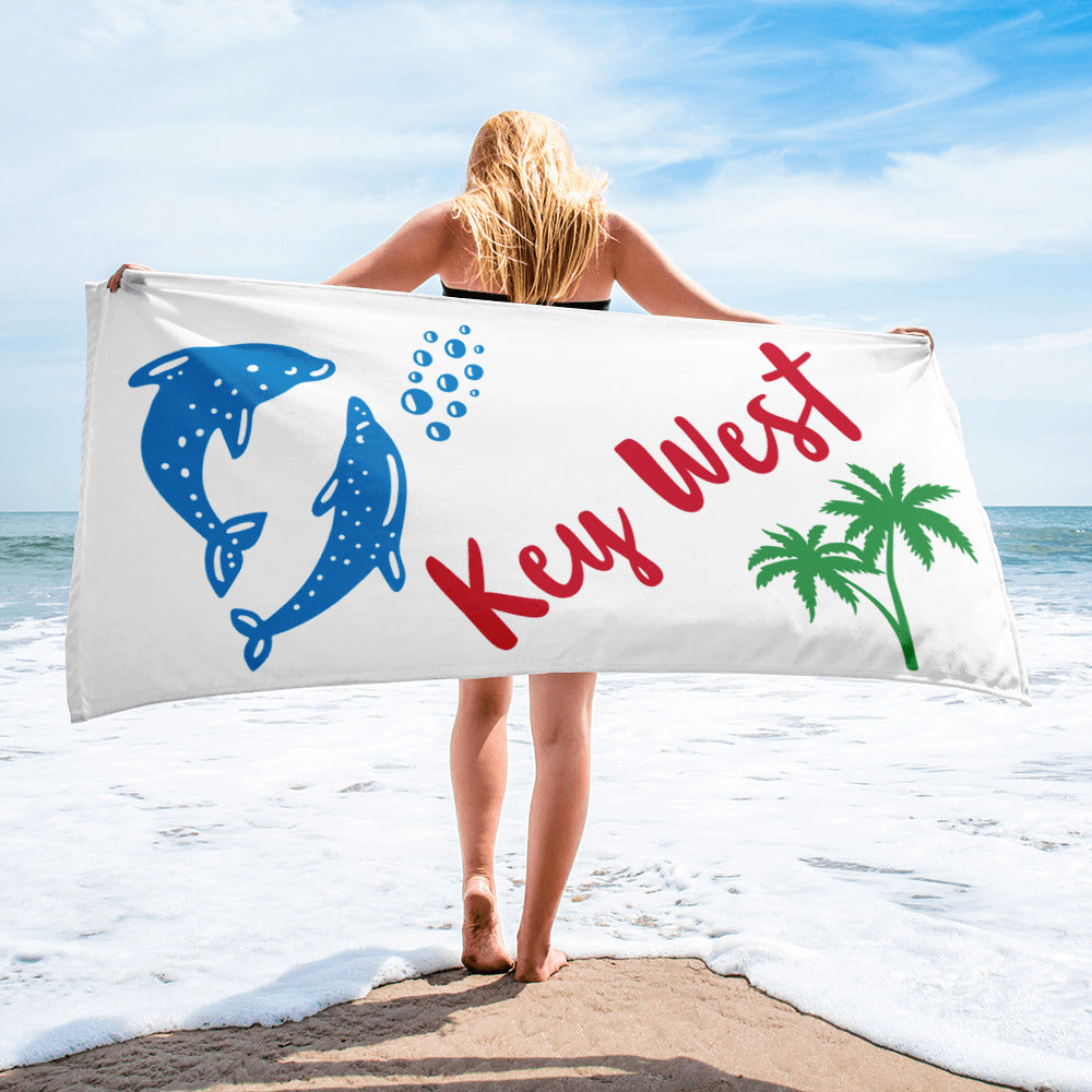 KEY WEST Florida BEACH Towel with PALM TREES