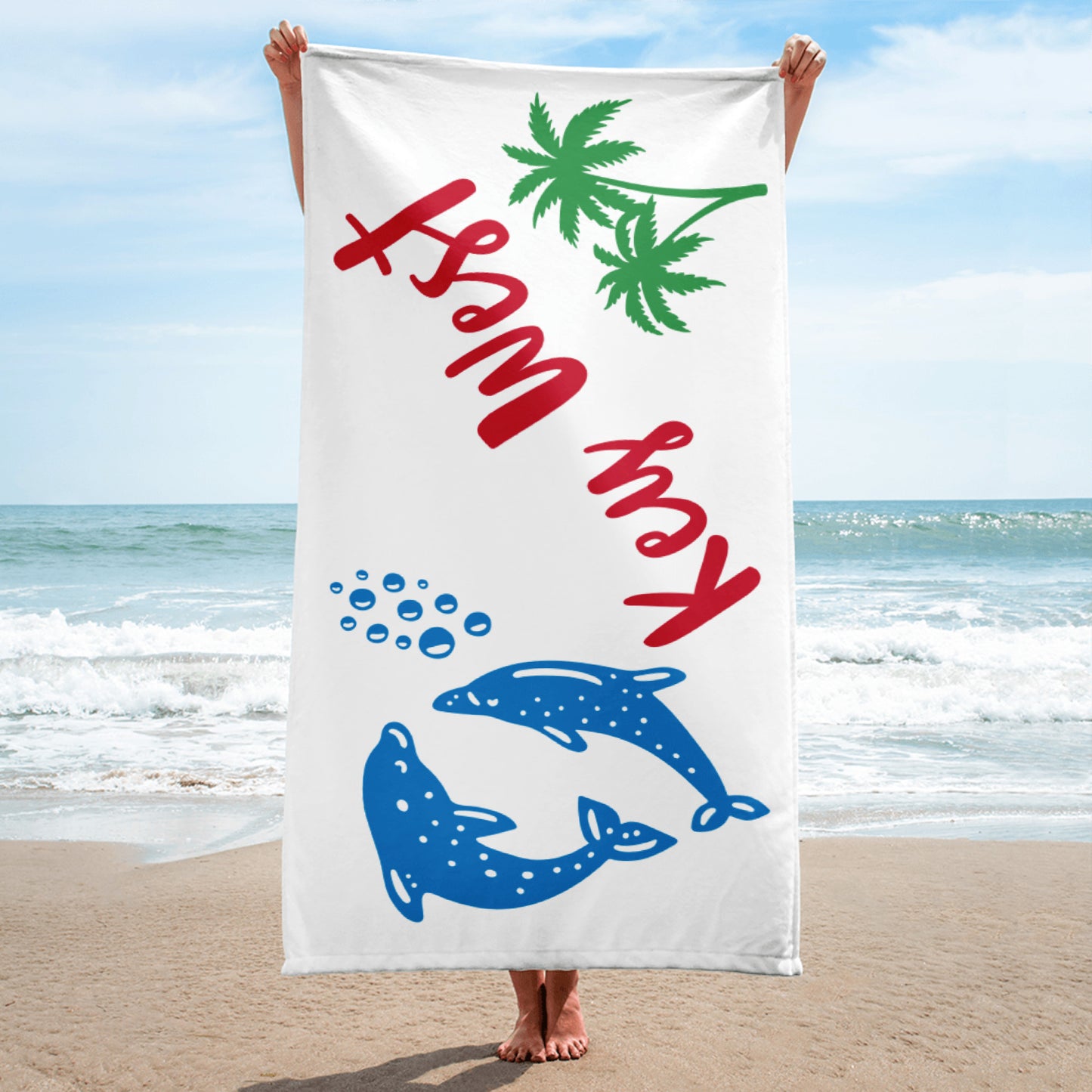 KEY WEST Florida BEACH Towel with PALM TREES