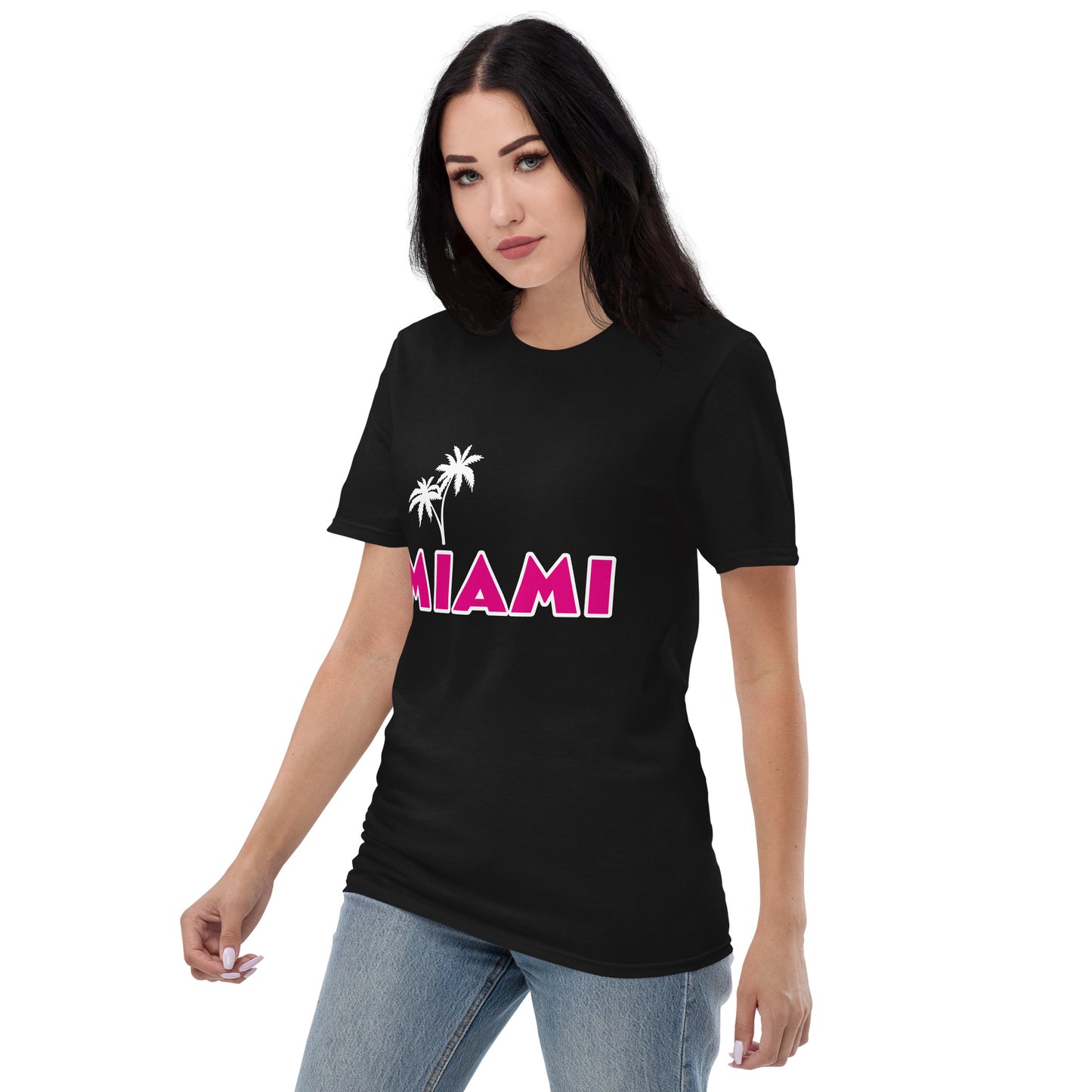 MIAMI FLORIDA W/ PALMS - Short-Sleeve T-Shirt - Unisex Lightweight T-Shirt - Gildan 980