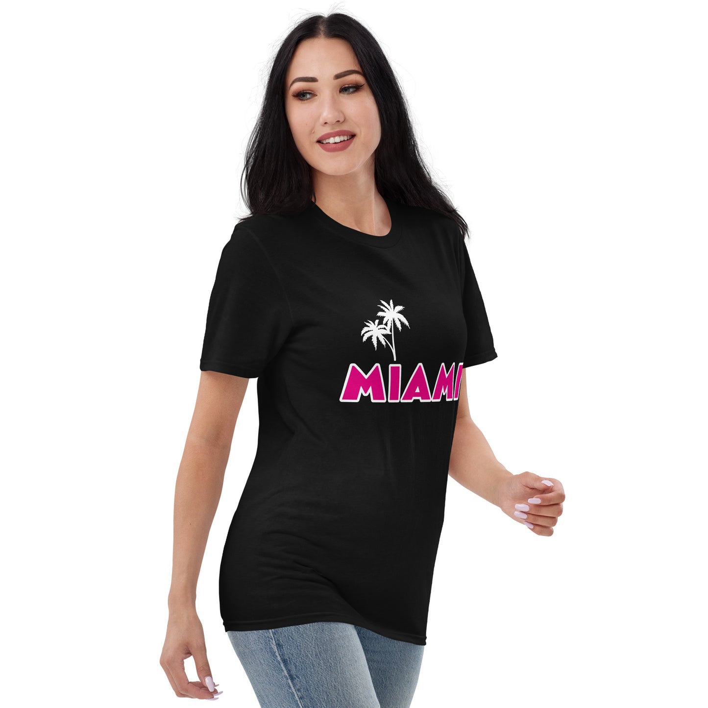MIAMI FLORIDA W/ PALMS - Short-Sleeve T-Shirt - Unisex Lightweight T-Shirt - Gildan 980