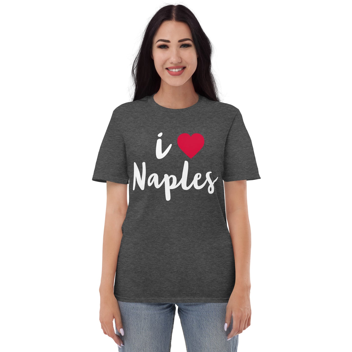 I LOVE NAPLES W/ HEART - Short-Sleeve T-Shirt - Unisex Lightweight T-Shirt | Gildan 980