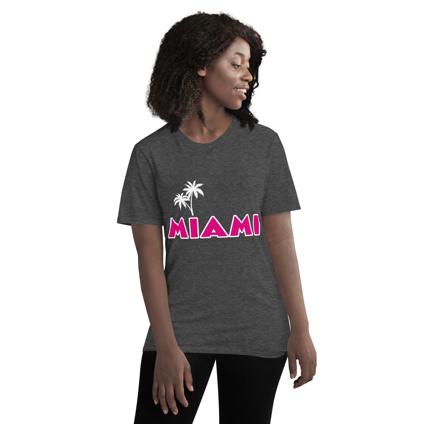 MIAMI FLORIDA W/ PALMS - Short-Sleeve T-Shirt - Unisex Lightweight T-Shirt - Gildan 980