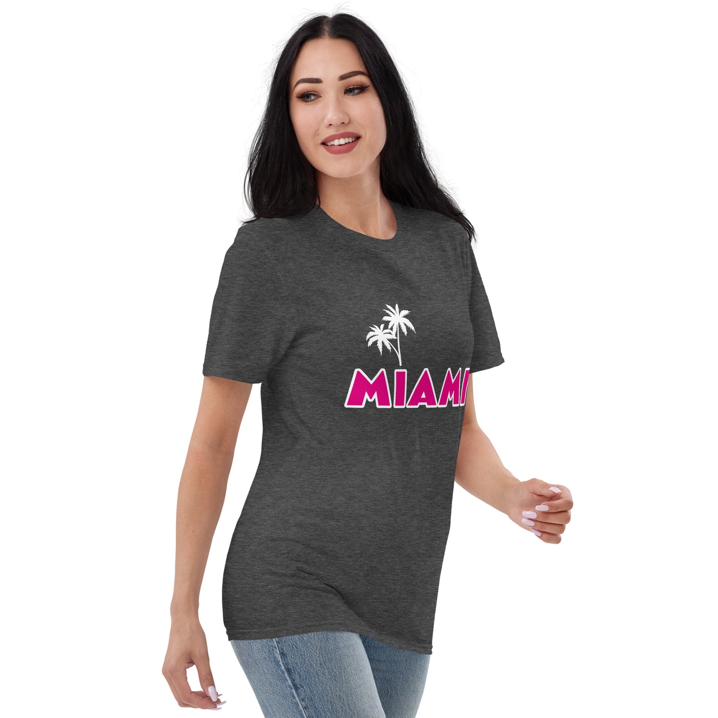 MIAMI FLORIDA W/ PALMS - Short-Sleeve T-Shirt - Unisex Lightweight T-Shirt - Gildan 980