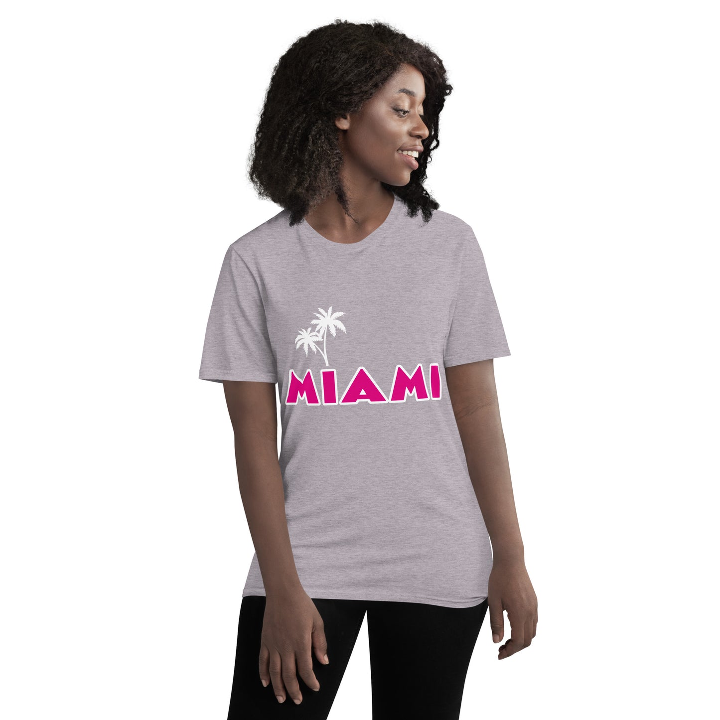 MIAMI FLORIDA W/ PALMS - Short-Sleeve T-Shirt - Unisex Lightweight T-Shirt - Gildan 980