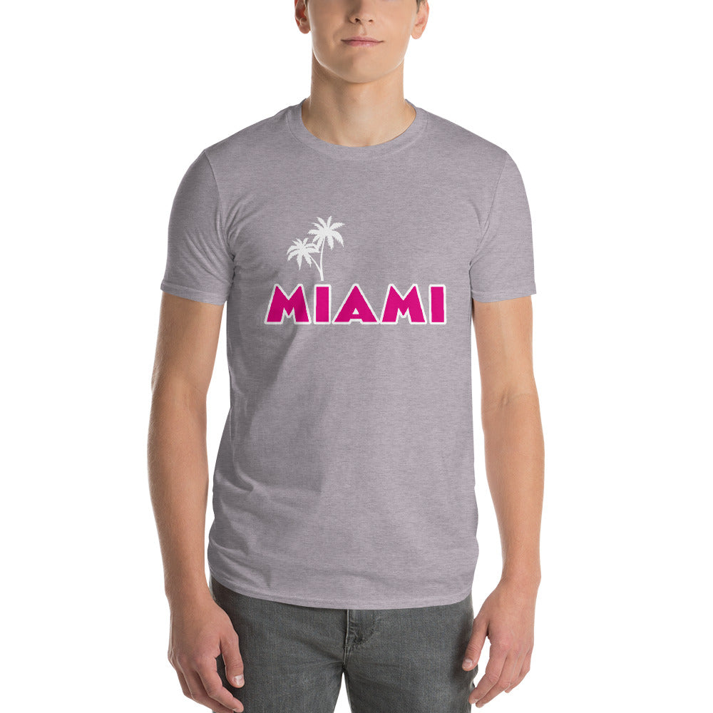 MIAMI FLORIDA W/ PALMS - Short-Sleeve T-Shirt - Unisex Lightweight T-Shirt - Gildan 980