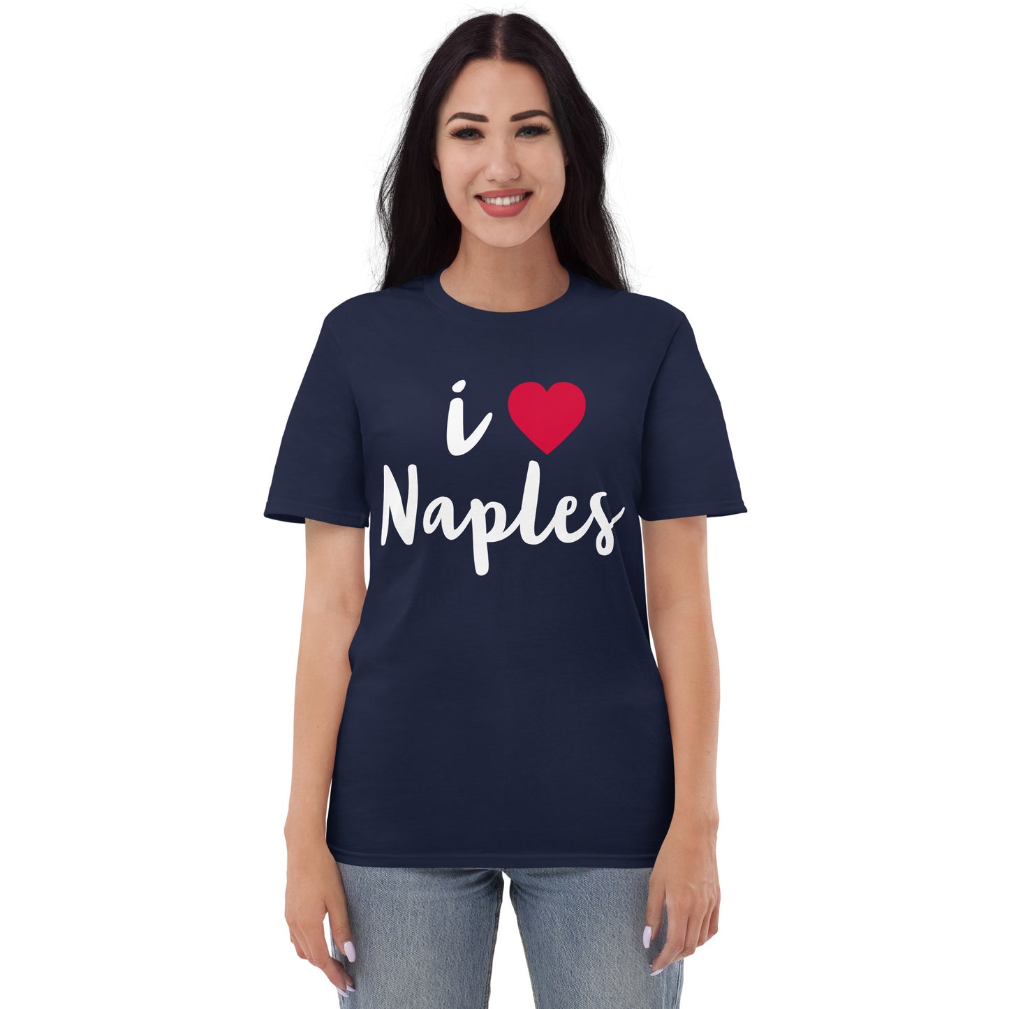 I LOVE NAPLES W/ HEART - Short-Sleeve T-Shirt - Unisex Lightweight T-Shirt | Gildan 980