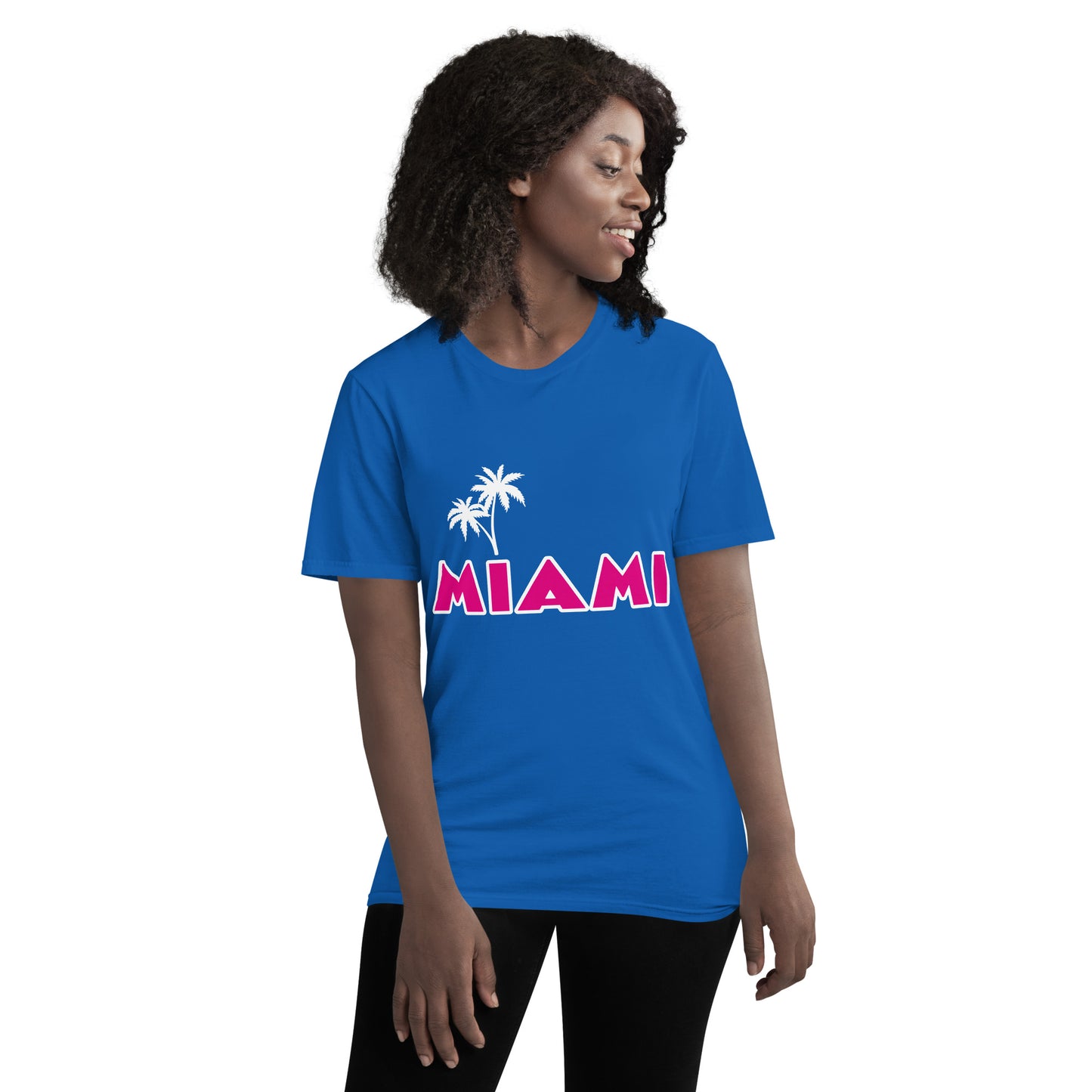 MIAMI FLORIDA W/ PALMS - Short-Sleeve T-Shirt - Unisex Lightweight T-Shirt - Gildan 980