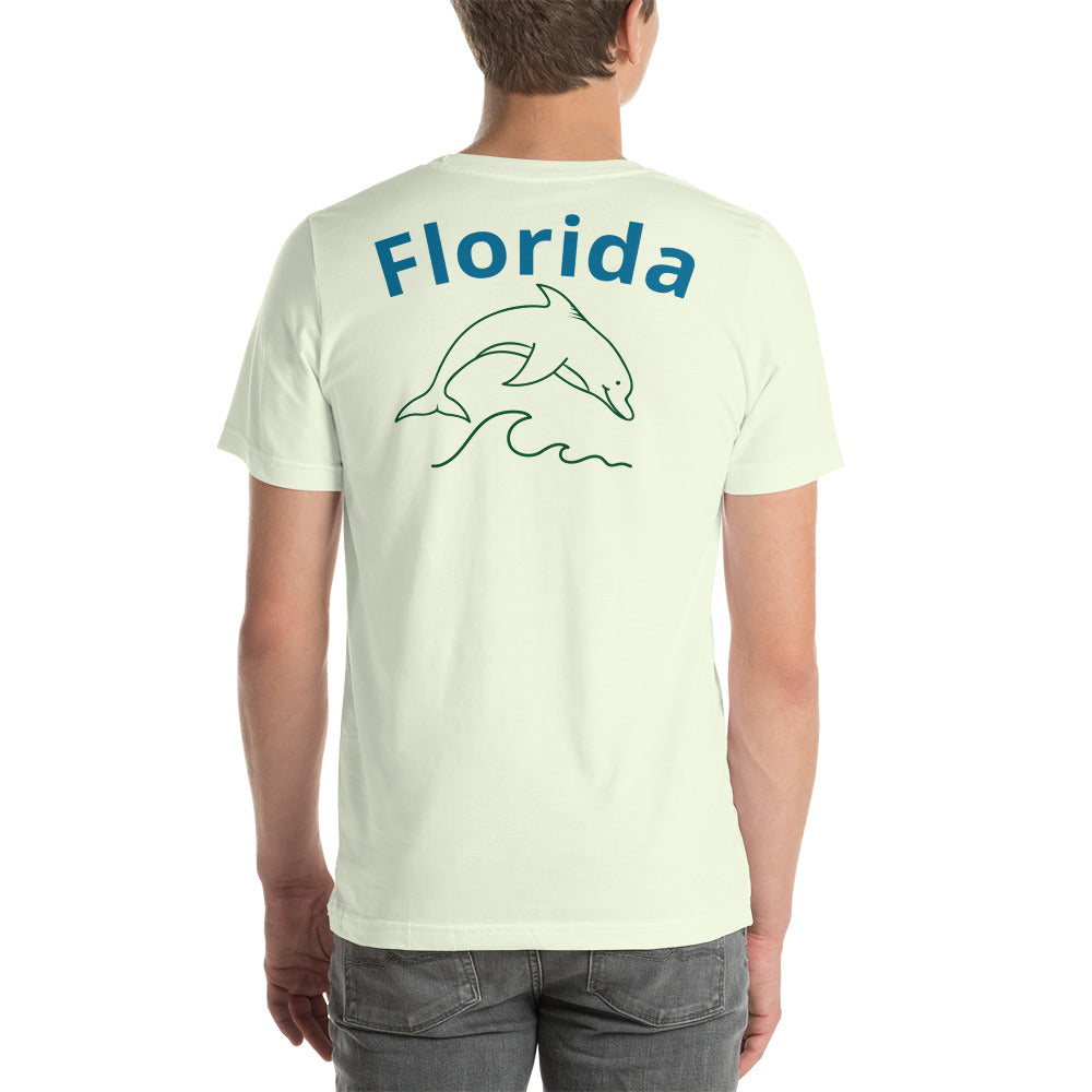 THE BEACH IS BETTER W/ FLORIDA & DOLPHIN BACK - Unisex t-shirt