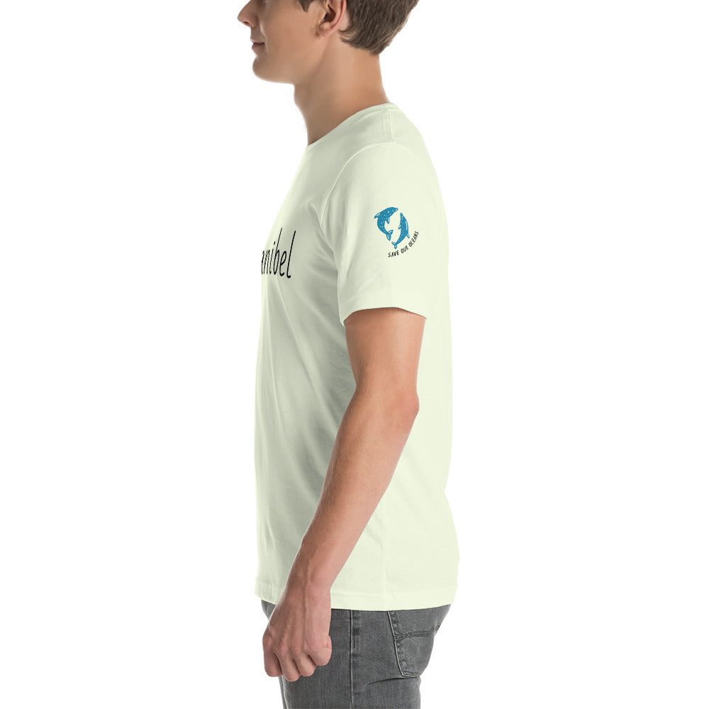 SANIBEL SHELLS & DOLPHINS ON LEFT SLEEVE - Florida Unisex t-shirt