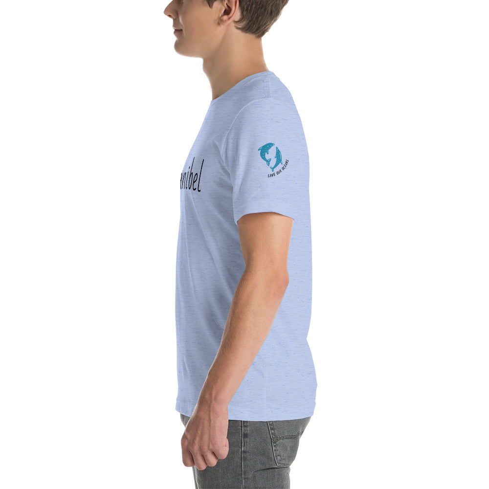 SANIBEL SHELLS & DOLPHINS ON LEFT SLEEVE - Florida Unisex t-shirt