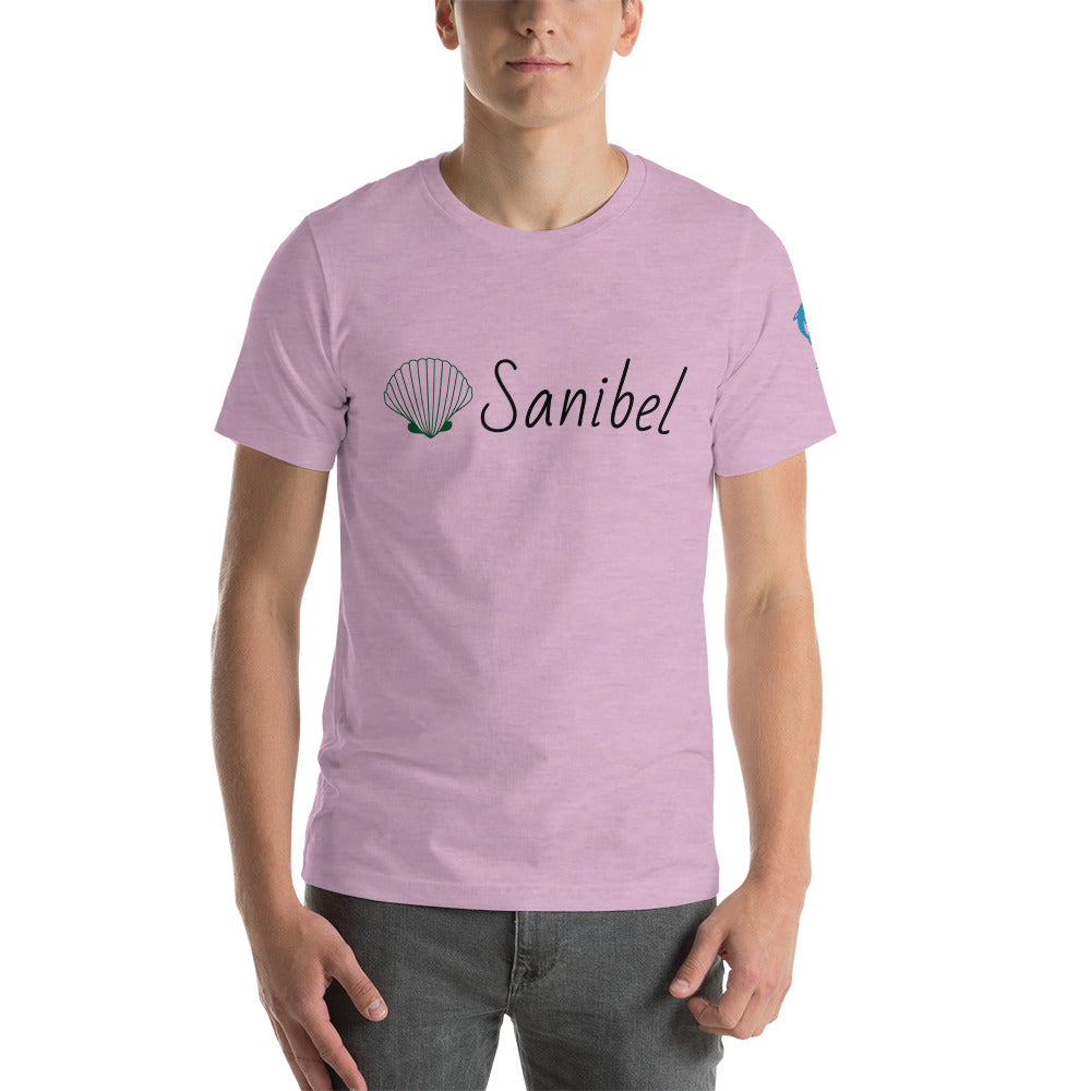 SANIBEL SHELLS & DOLPHINS ON LEFT SLEEVE - Florida Unisex t-shirt