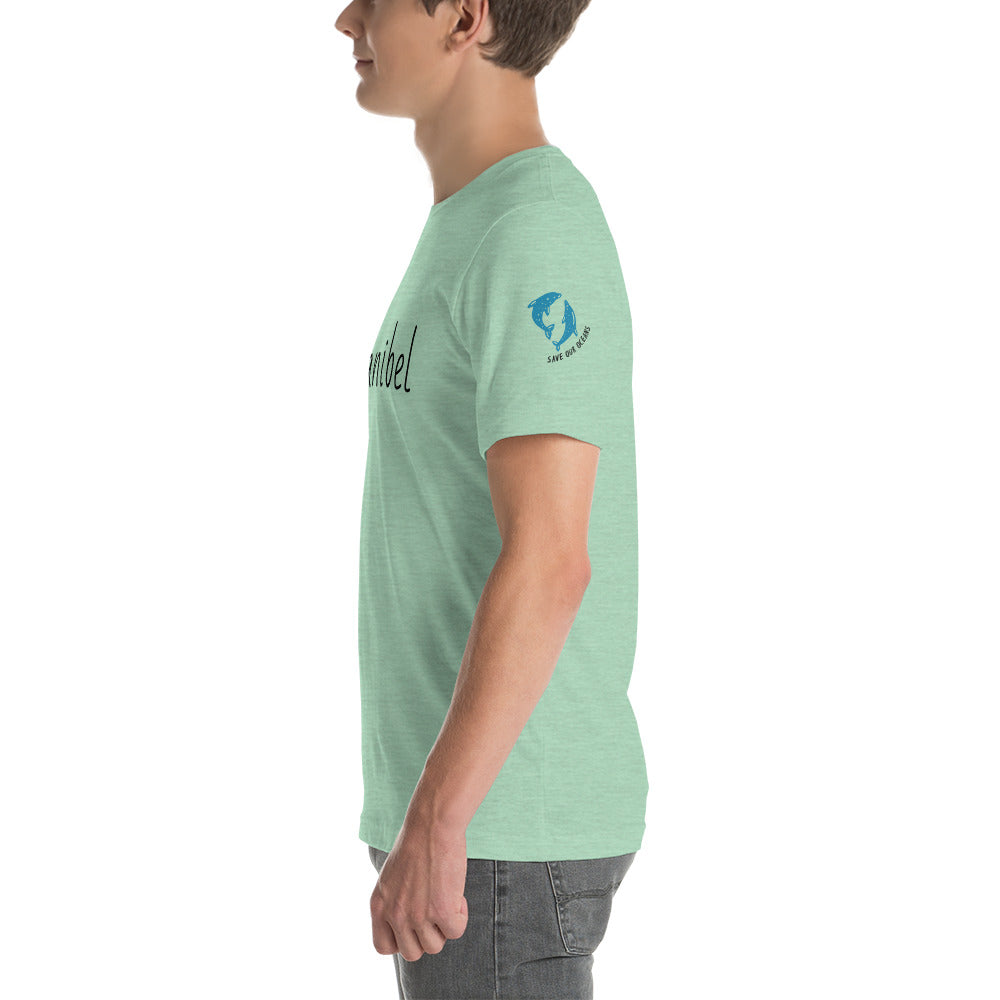 SANIBEL SHELLS & DOLPHINS ON LEFT SLEEVE - Florida Unisex t-shirt