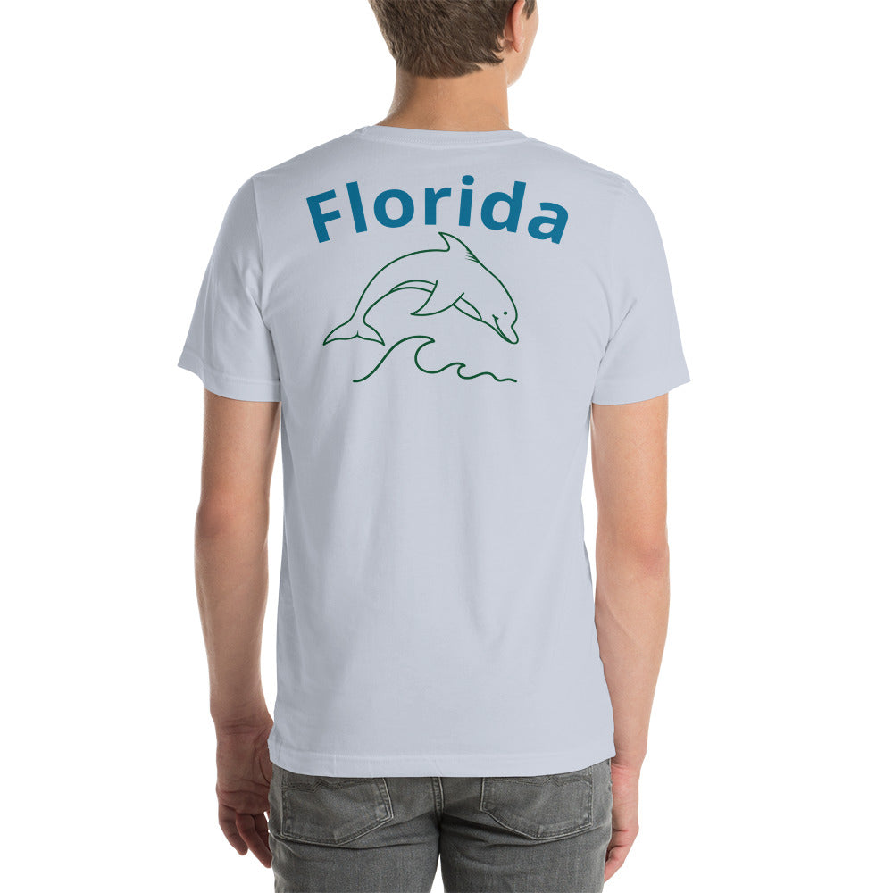 THE BEACH IS BETTER W/ FLORIDA & DOLPHIN BACK - Unisex t-shirt
