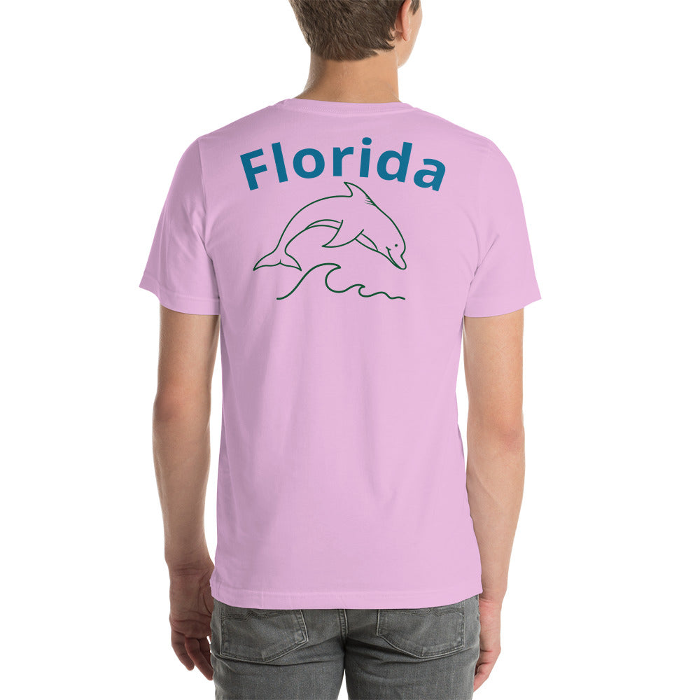 THE BEACH IS BETTER W/ FLORIDA & DOLPHIN BACK - Unisex t-shirt