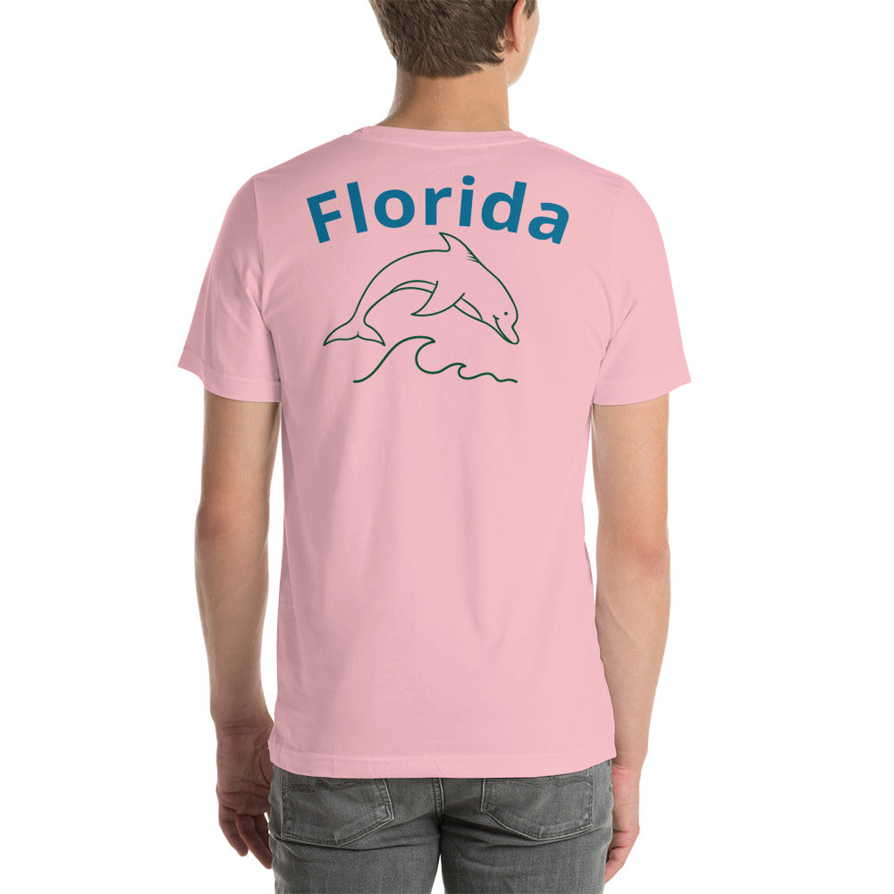 THE BEACH IS BETTER W/ FLORIDA & DOLPHIN BACK - Unisex t-shirt