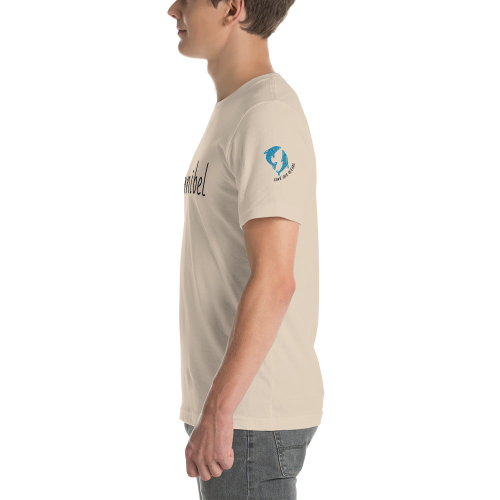 SANIBEL SHELLS & DOLPHINS ON LEFT SLEEVE - Florida Unisex t-shirt