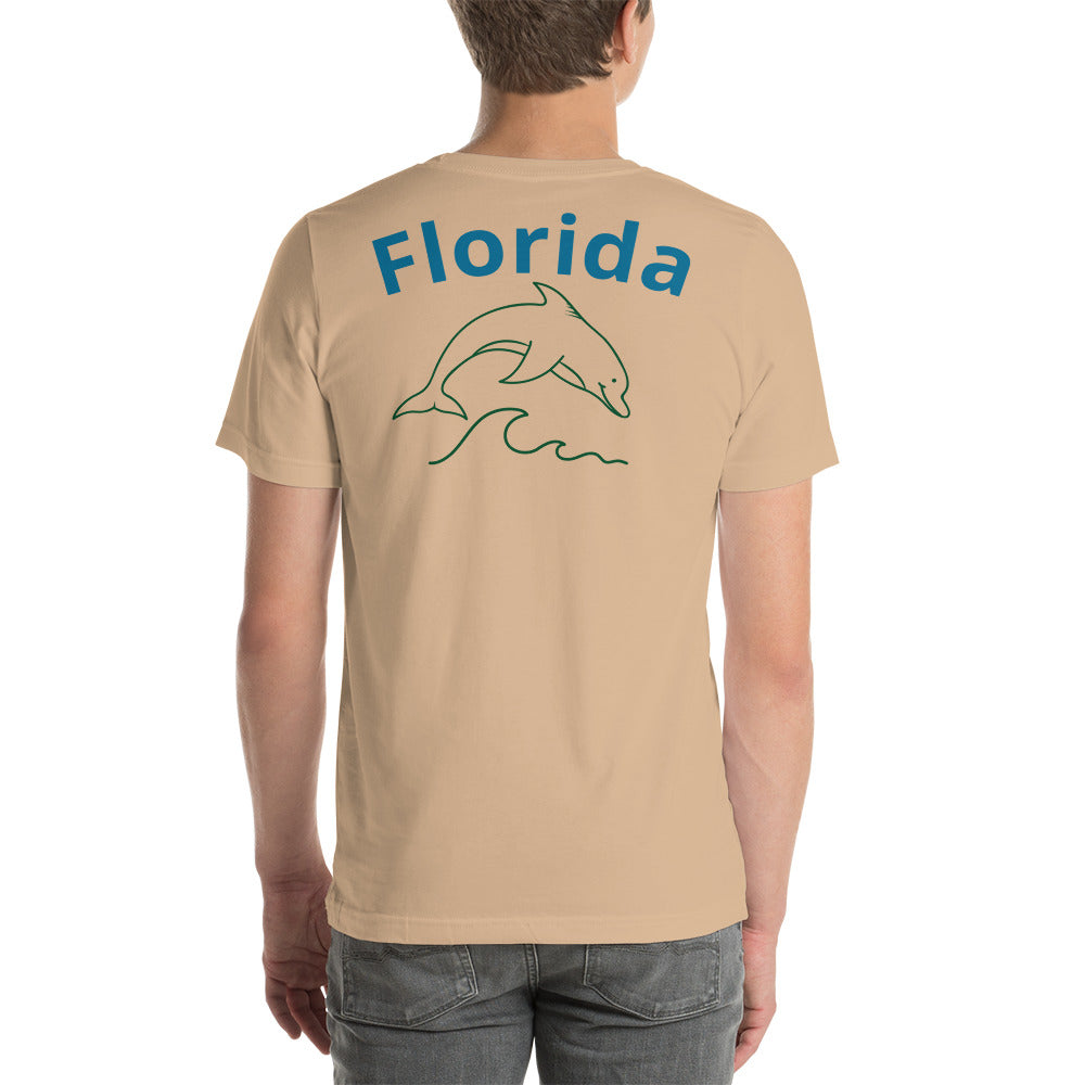 THE BEACH IS BETTER W/ FLORIDA & DOLPHIN BACK - Unisex t-shirt
