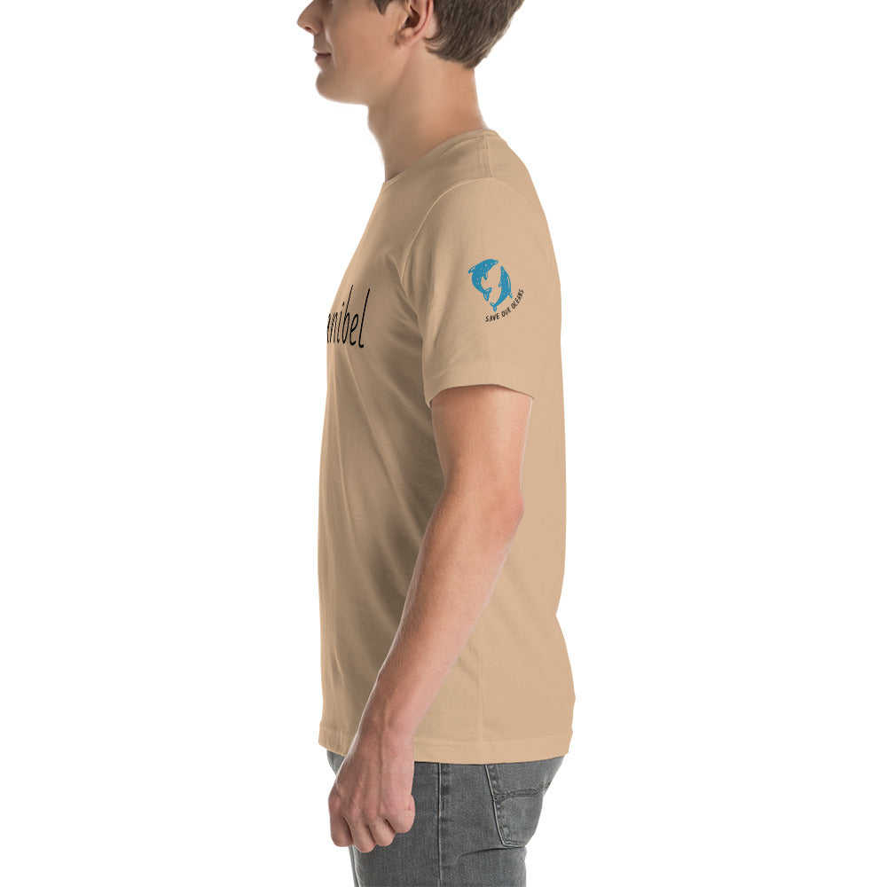 SANIBEL SHELLS & DOLPHINS ON LEFT SLEEVE - Florida Unisex t-shirt