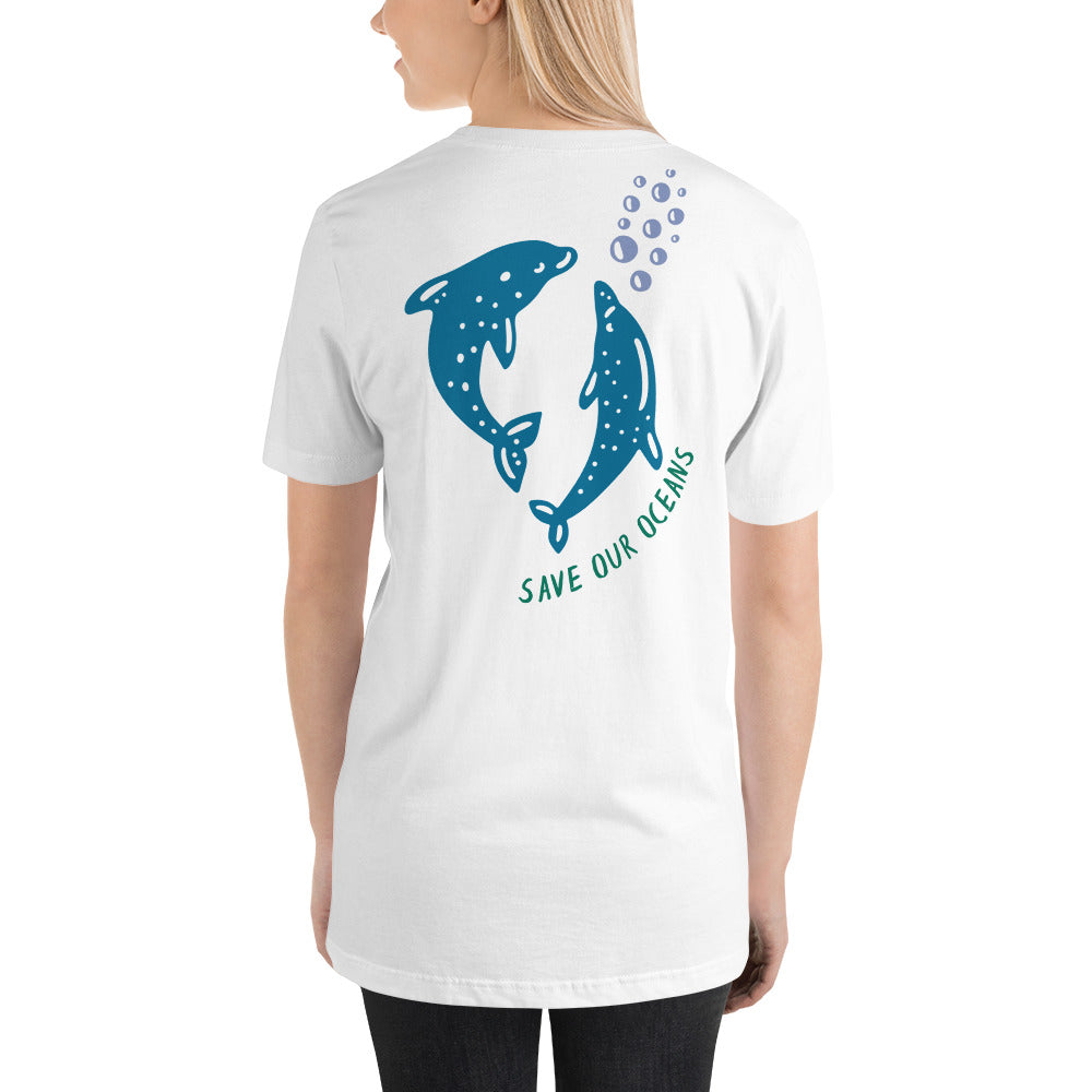 BEACH LIFE FRONT / DOLPHINS BACK - Unisex t-shirt