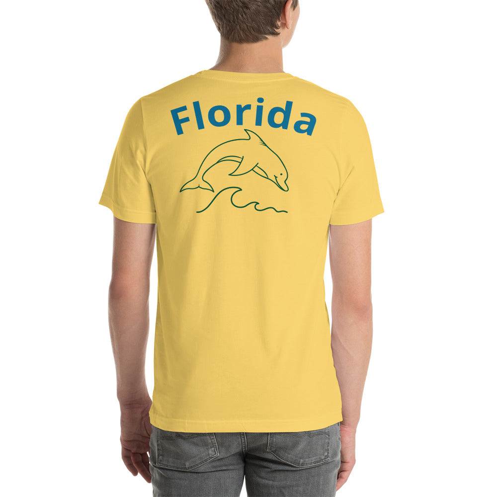 THE BEACH IS BETTER W/ FLORIDA & DOLPHIN BACK - Unisex t-shirt