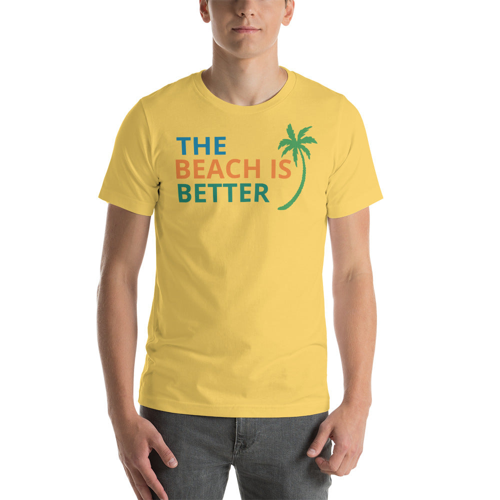 THE BEACH IS BETTER W/ FLORIDA & DOLPHIN BACK - Unisex t-shirt